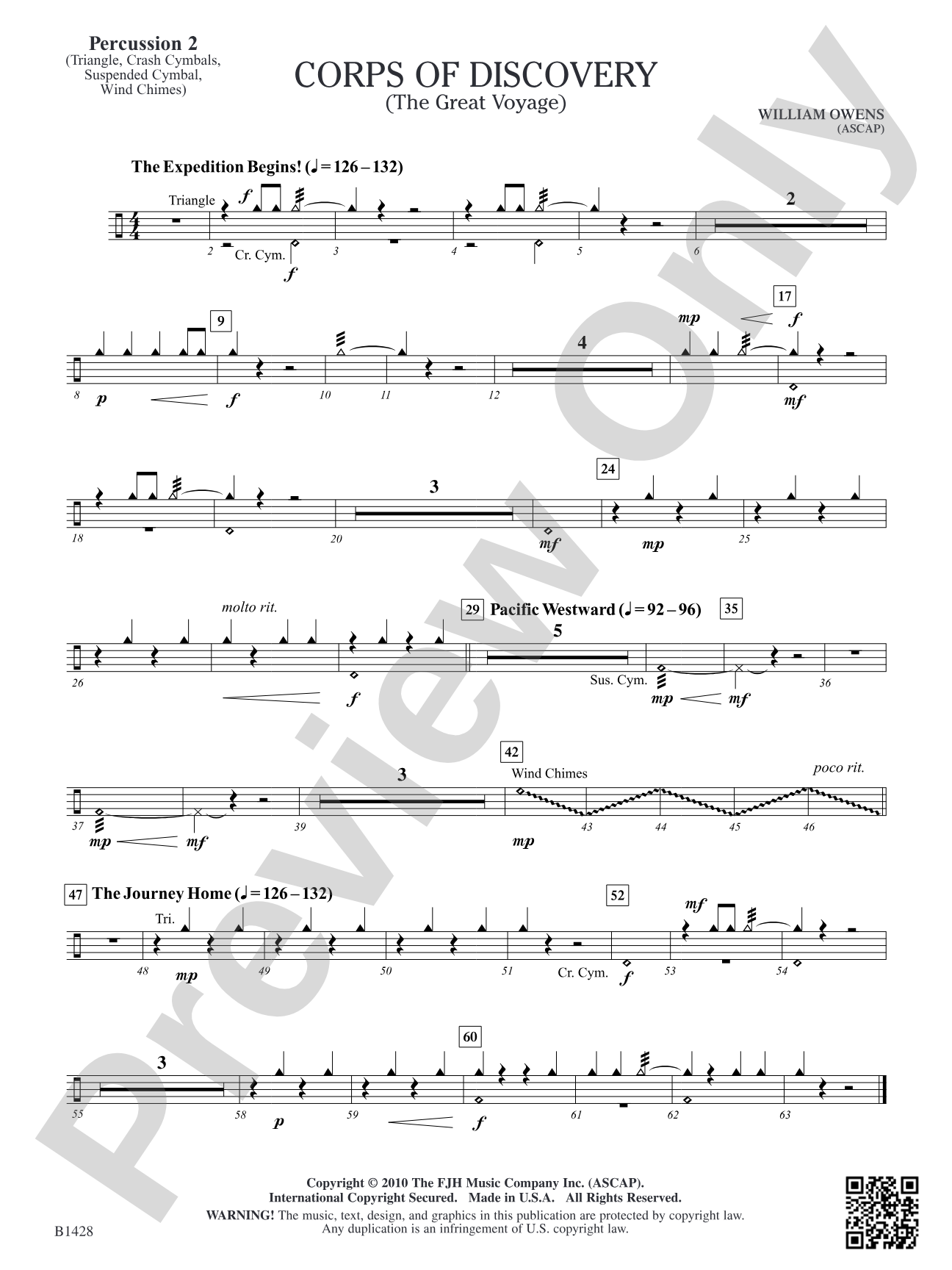 Corps of Discovery (The Great Voyage): Percussion 2