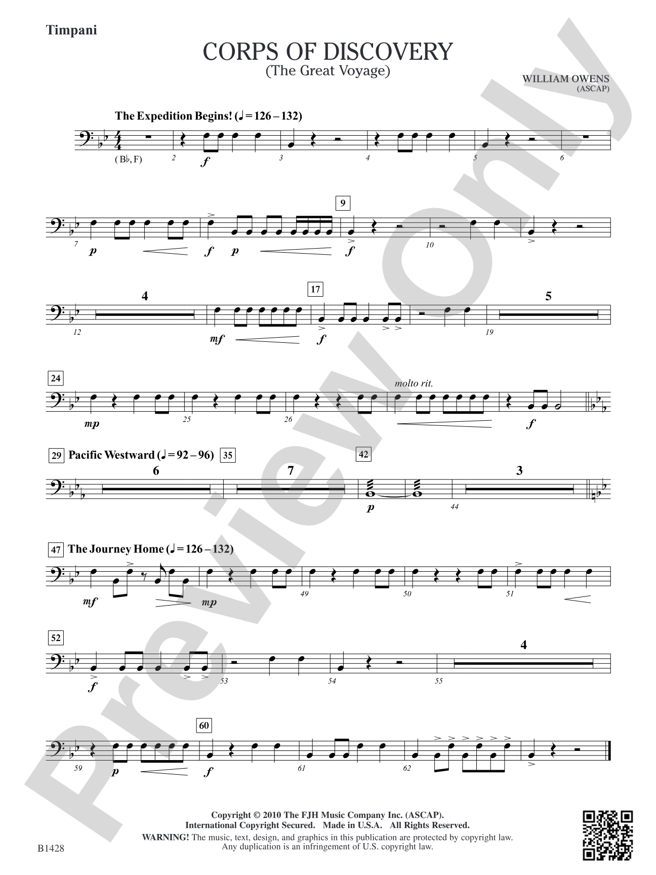 Corps of Discovery (The Great Voyage): Timpani