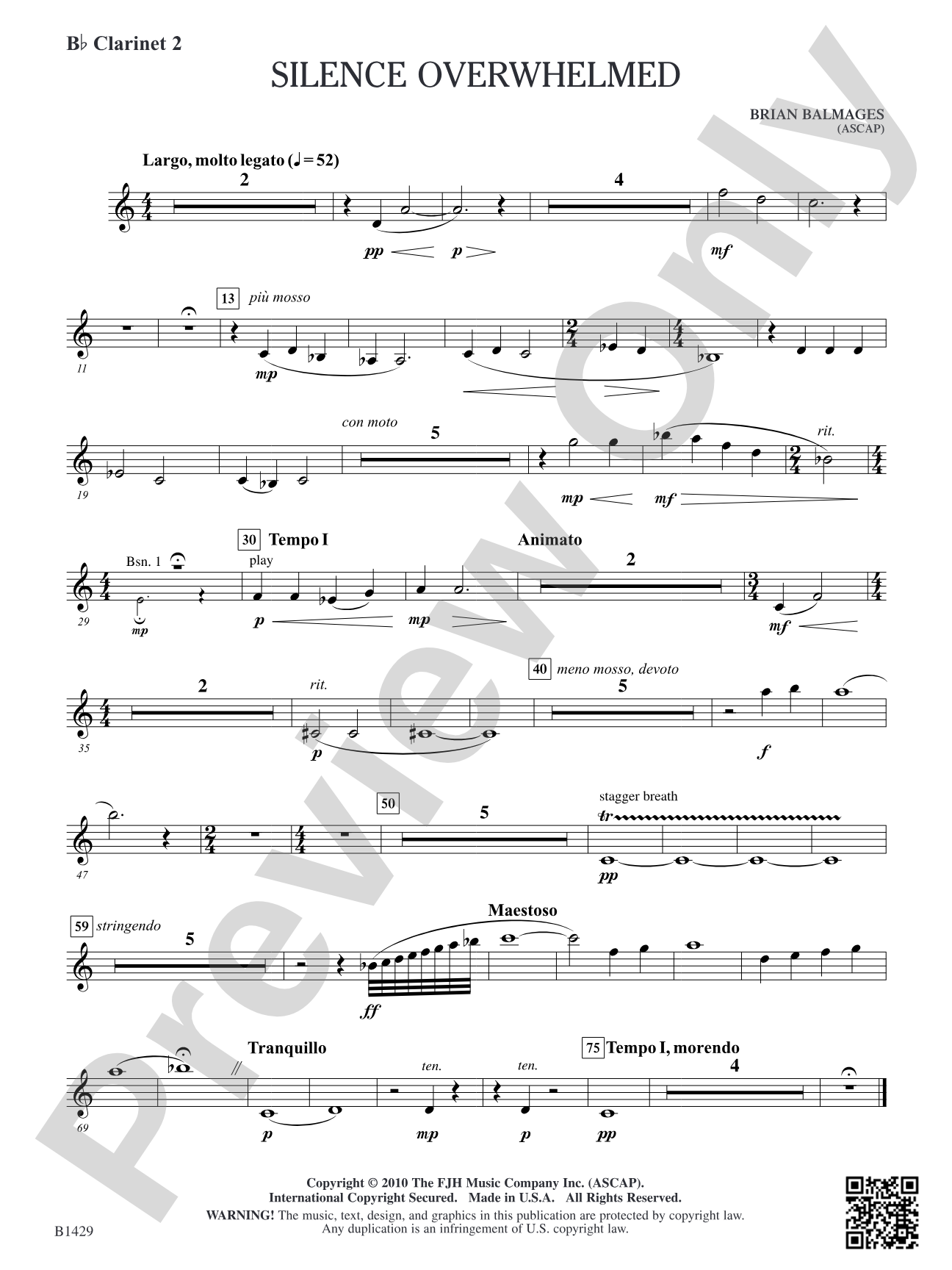 Silence Overwhelmed: B-flat Clarinet 2