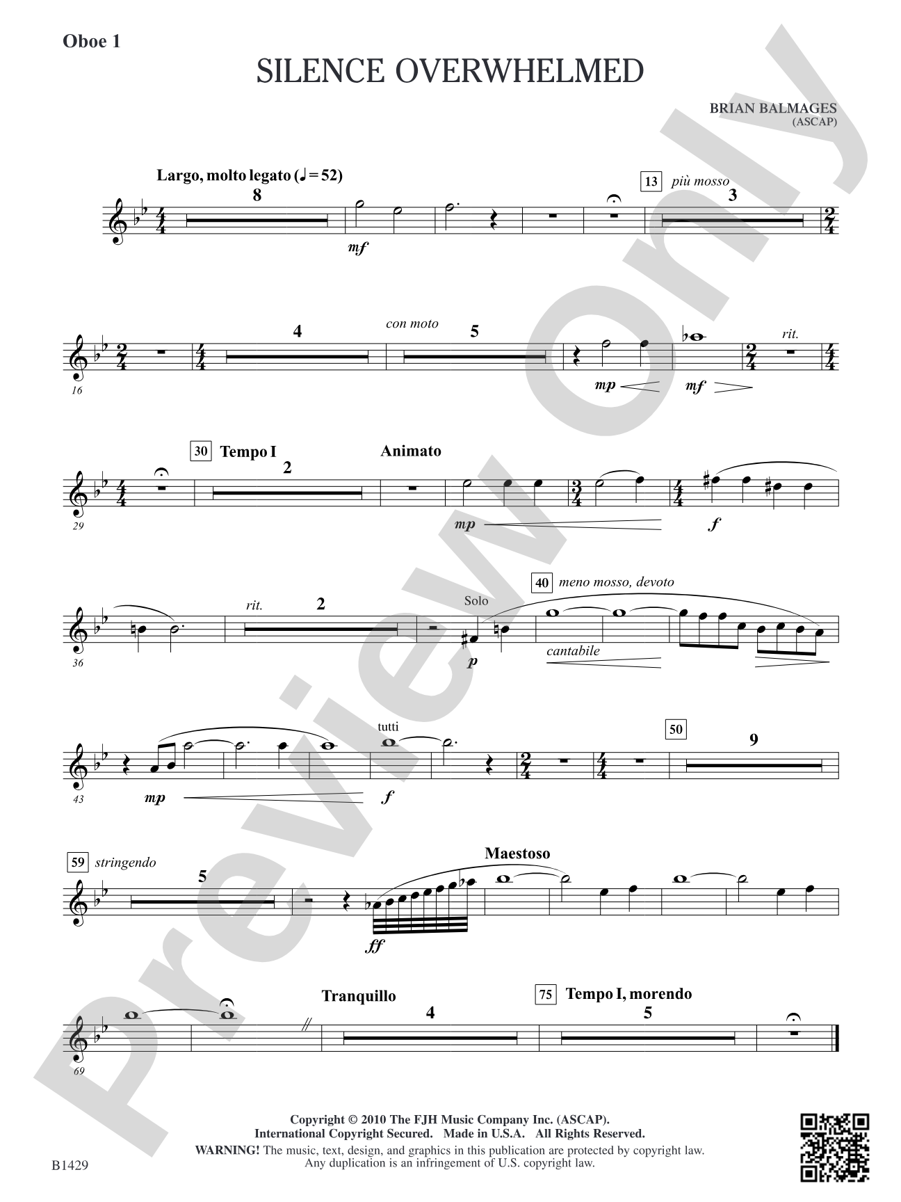 Silence Overwhelmed: Oboe 1