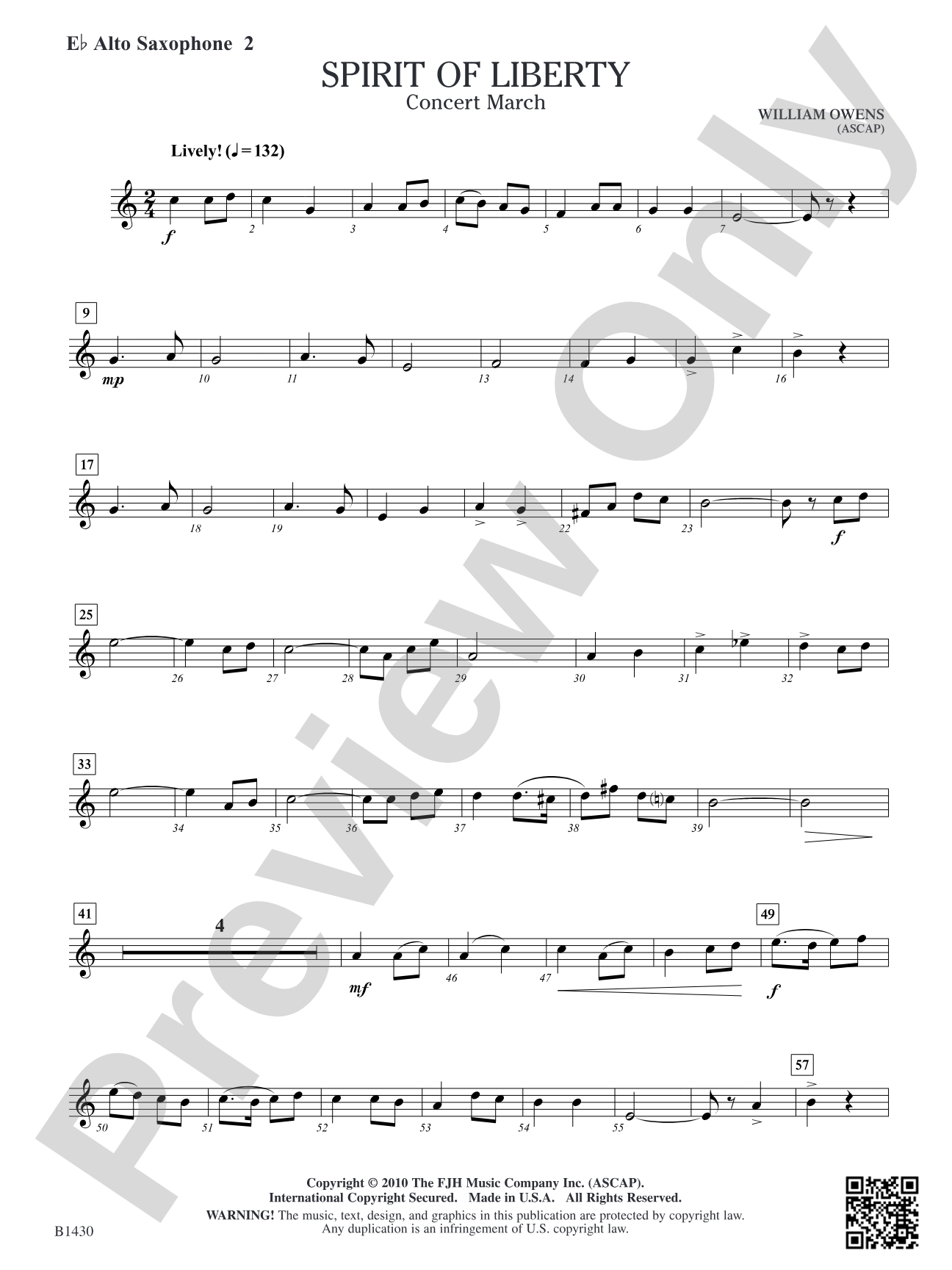 Spirit of Liberty: E-flat Alto Saxophone 2