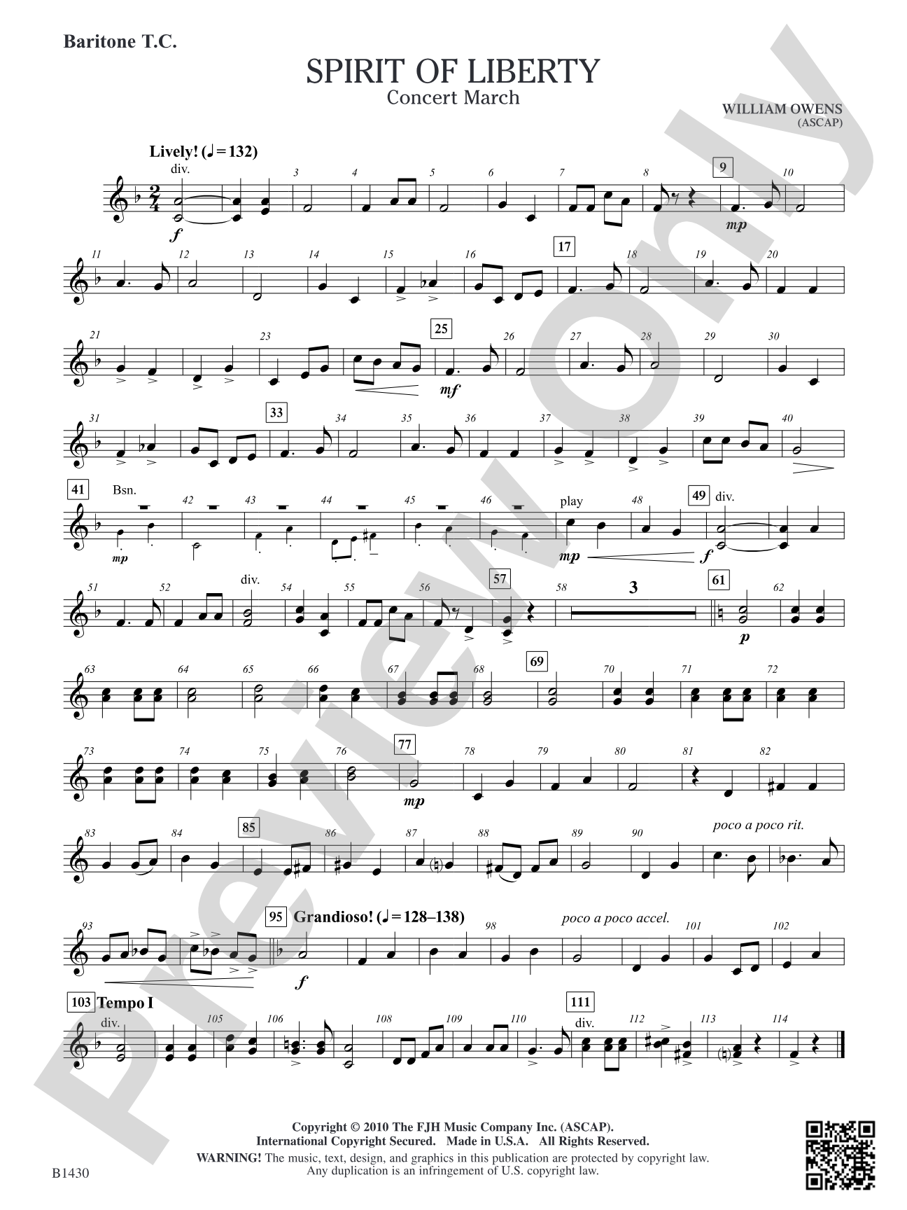 Spirit of Liberty: Baritone T.C.