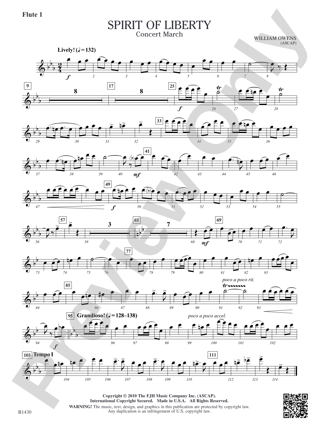 Spirit of Liberty: Flute 1