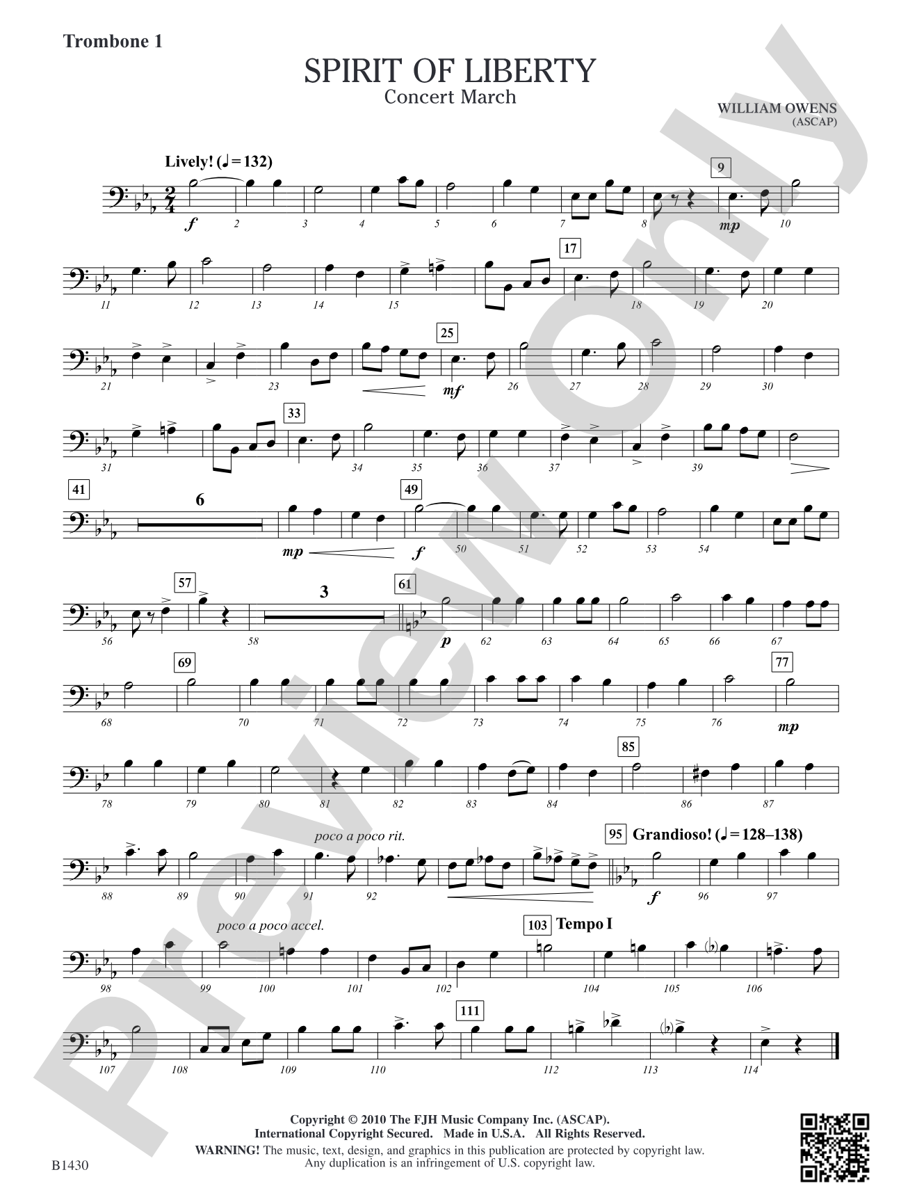 Spirit of Liberty: Trombone 1