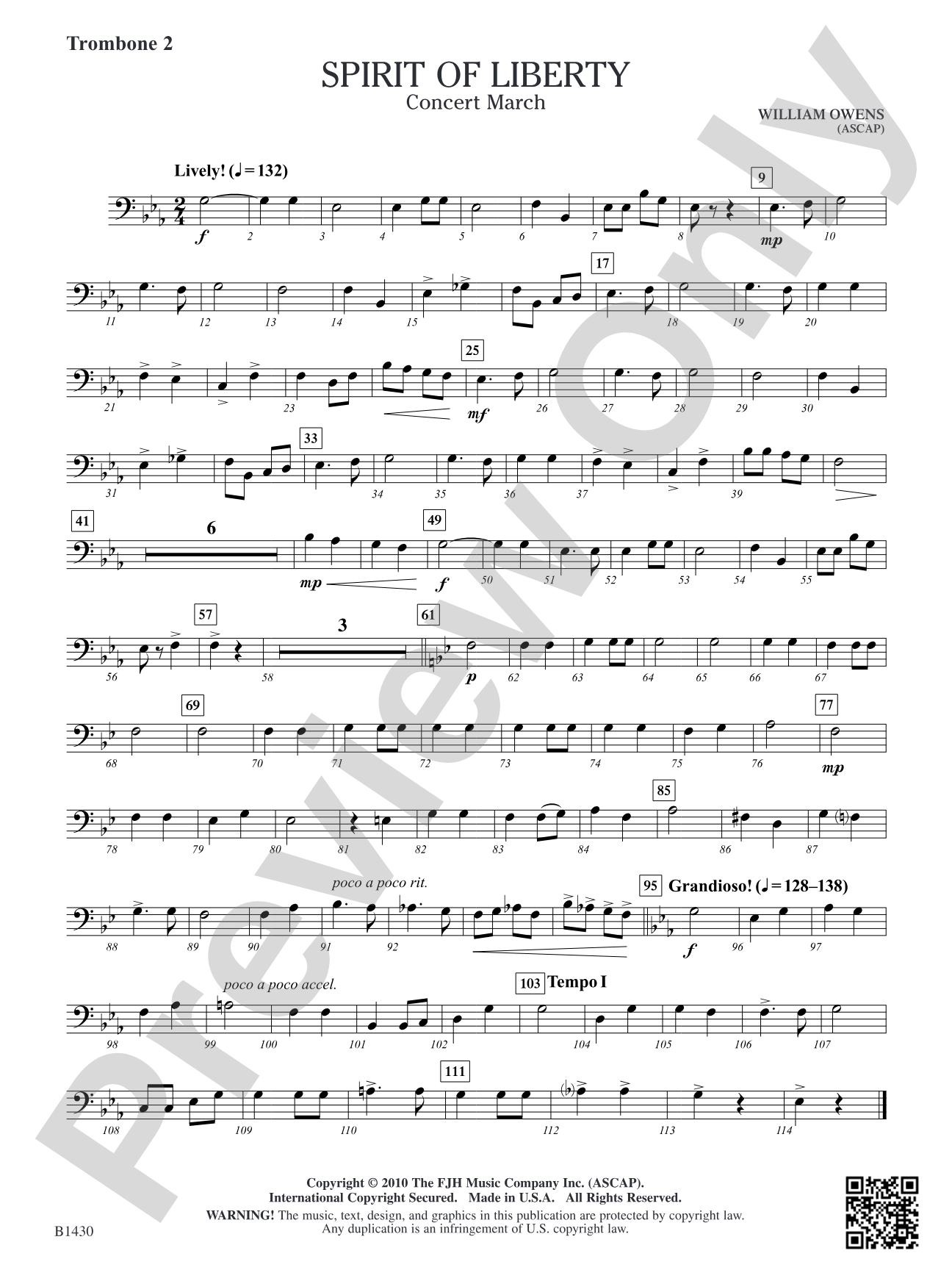 Spirit of Liberty: Trombone 2