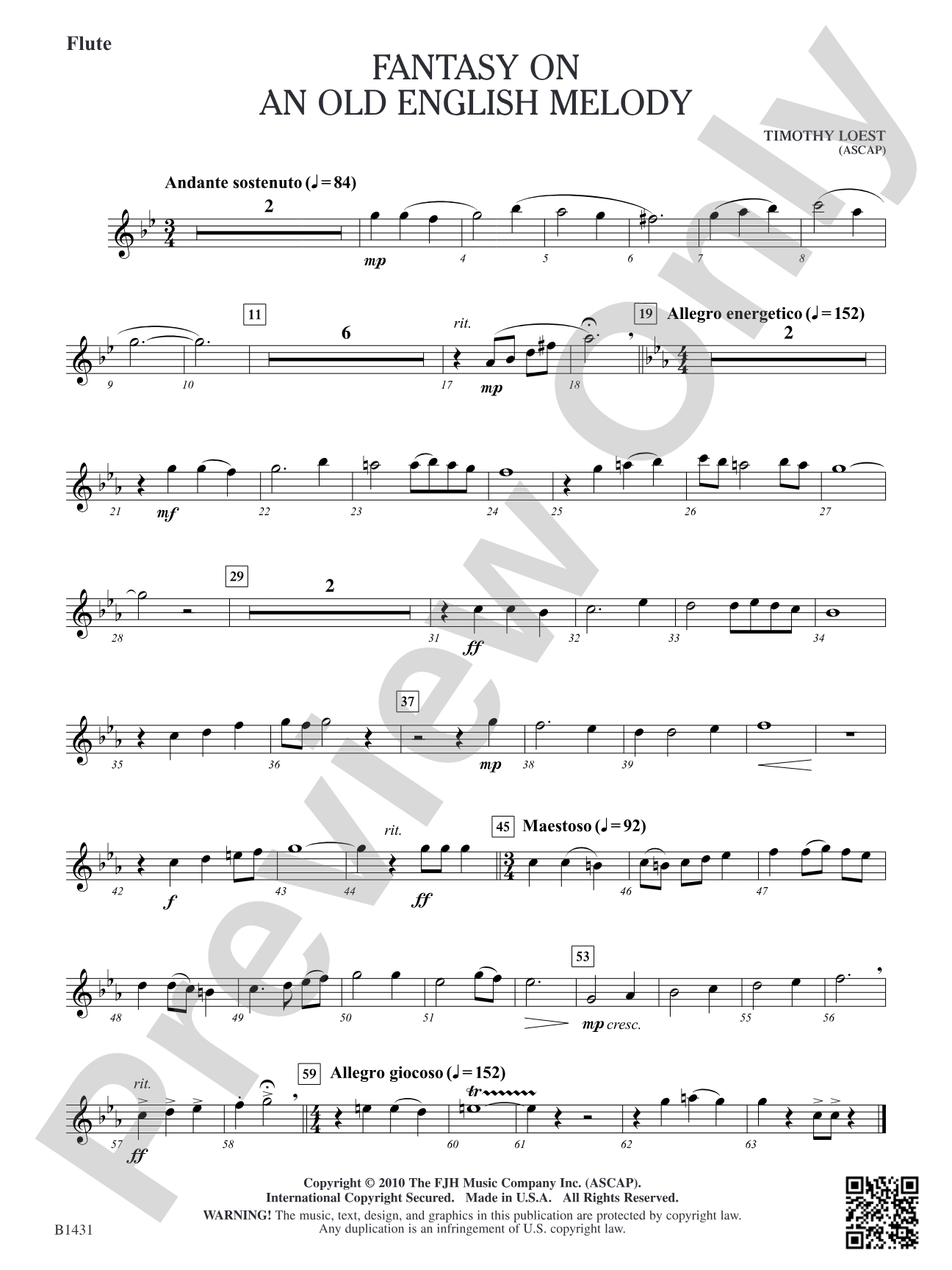 Fantasy on an Old English Melody: Flute