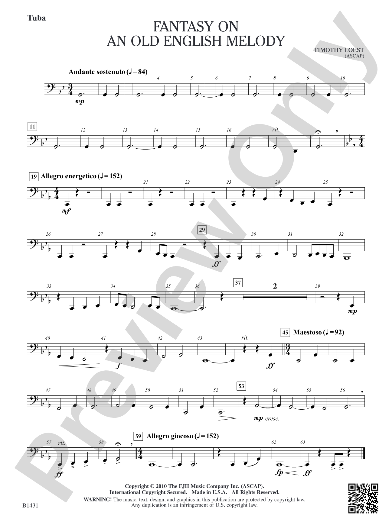 Fantasy on an Old English Melody: Tuba