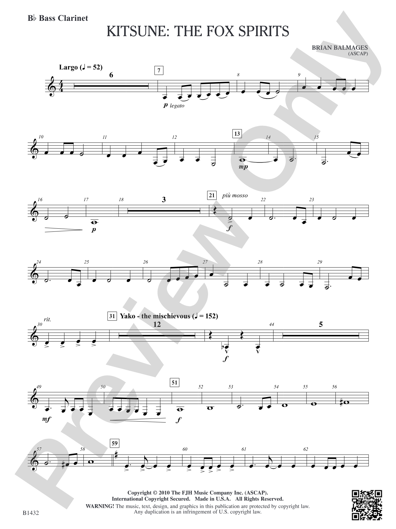 Kitsune: The Fox Spirits: B-flat Bass Clarinet