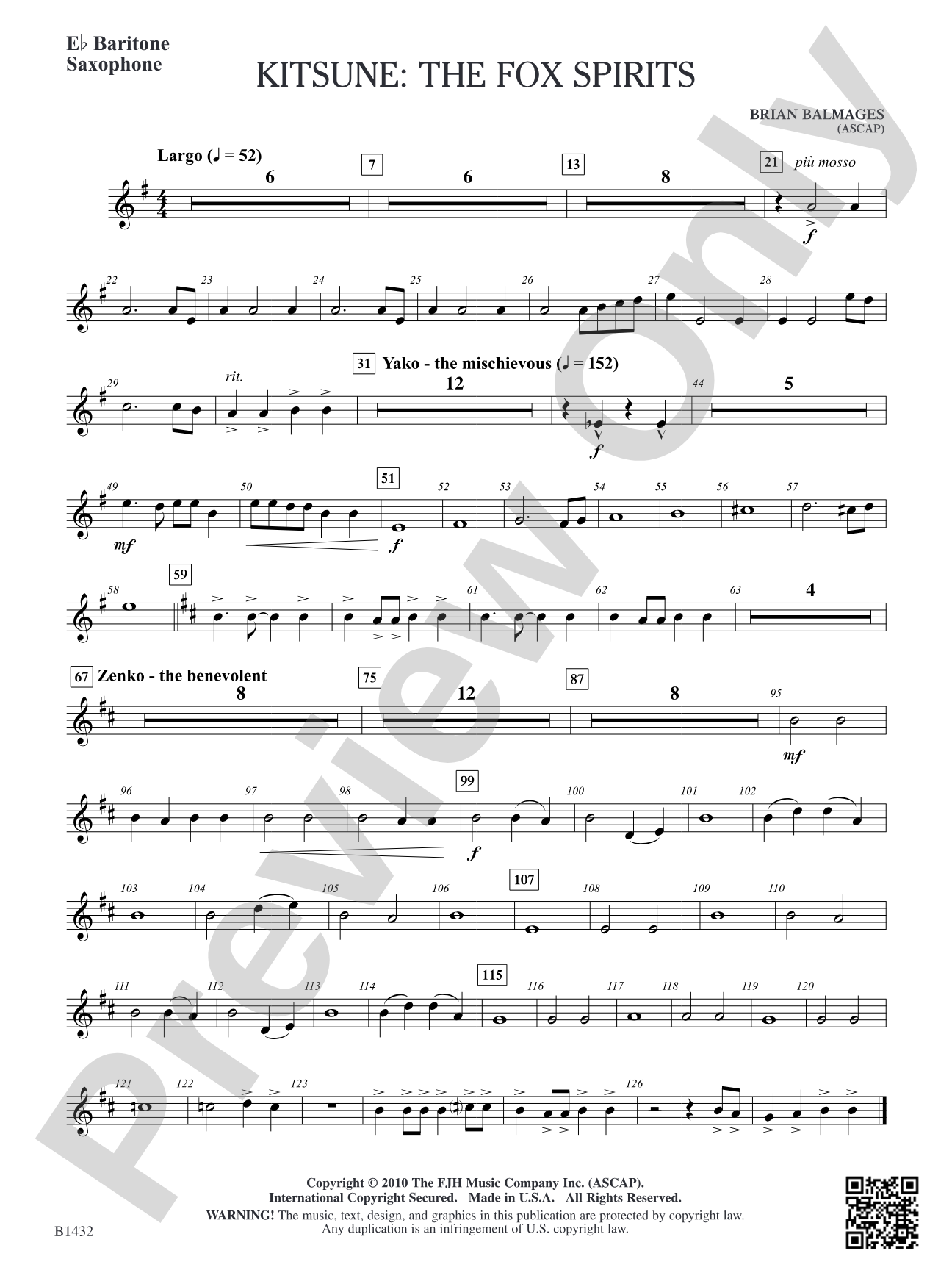 Kitsune: The Fox Spirits: E-flat Baritone Saxophone