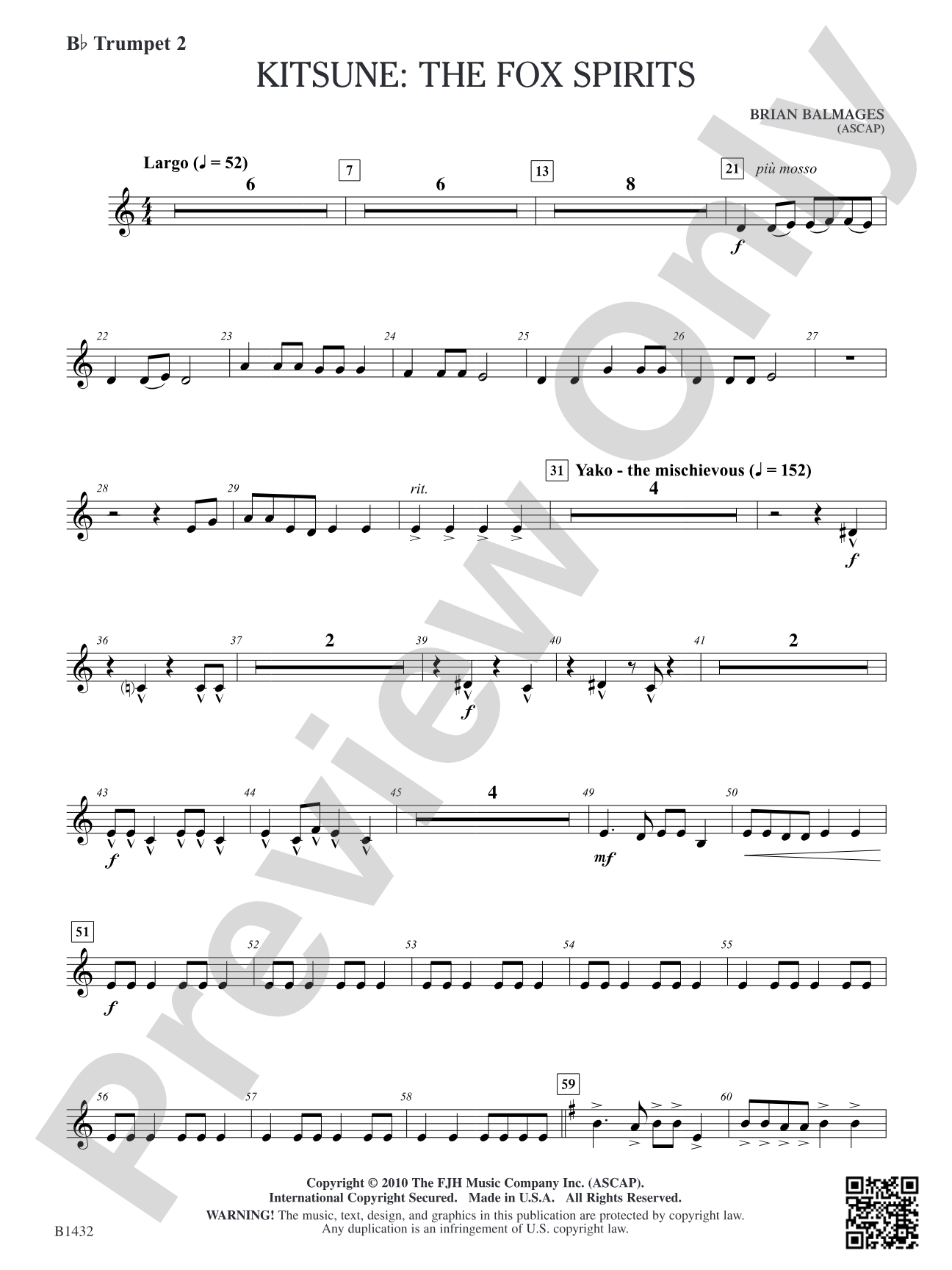 Kitsune: The Fox Spirits: B-flat Trumpet 2
