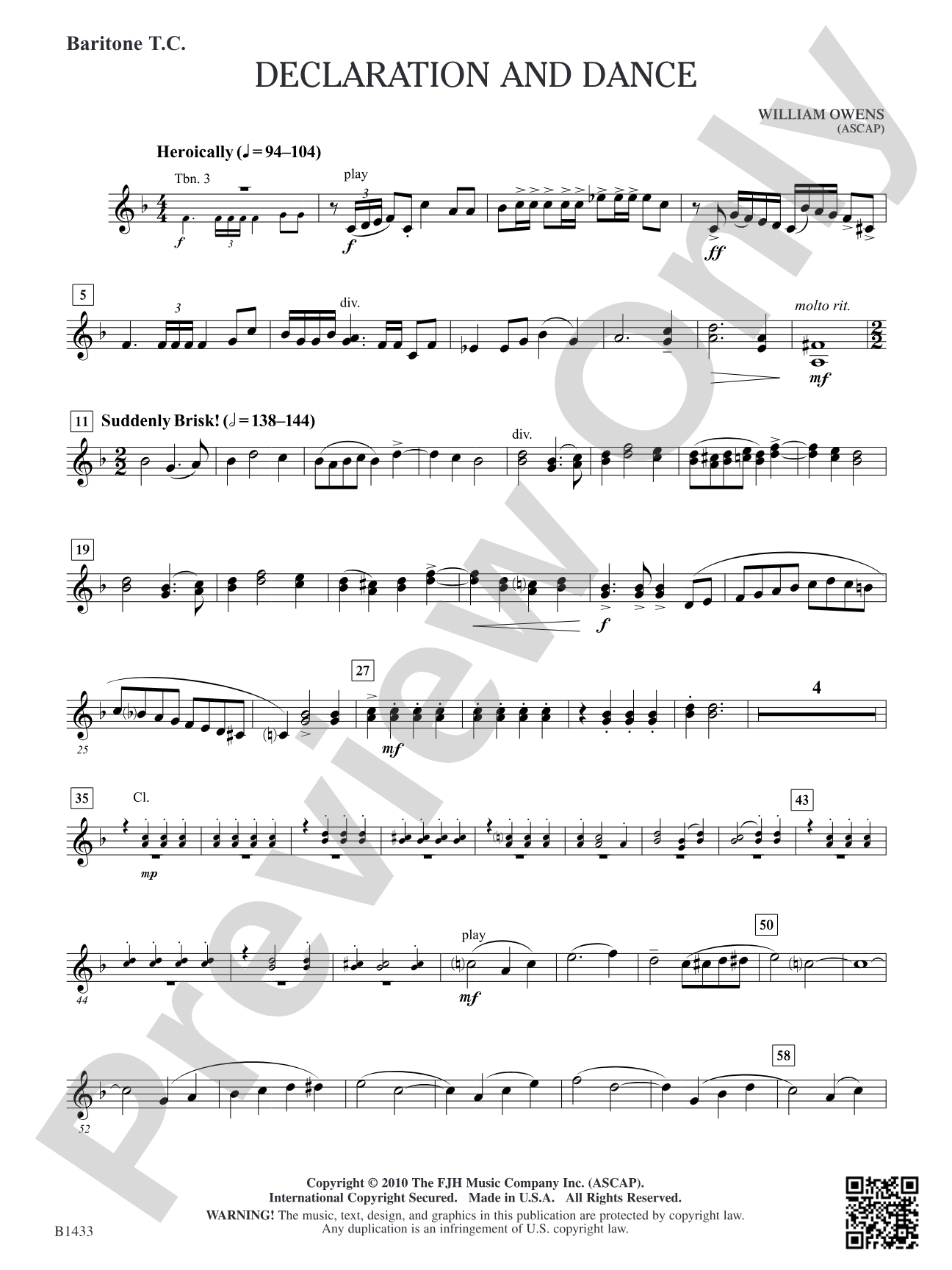 Declaration and Dance: Baritone T.C.