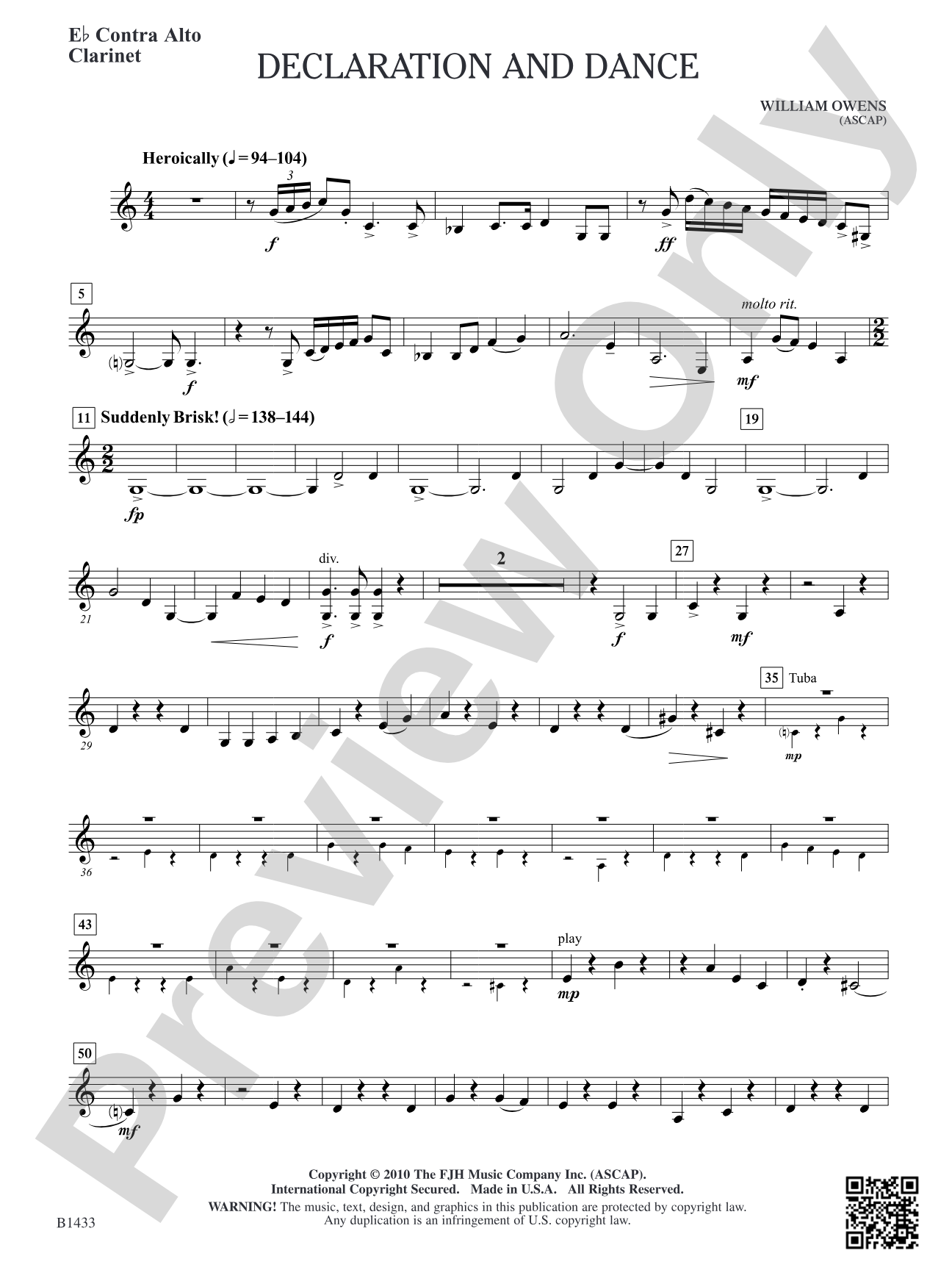Declaration and Dance: E-flat Contra Alto Clarinet