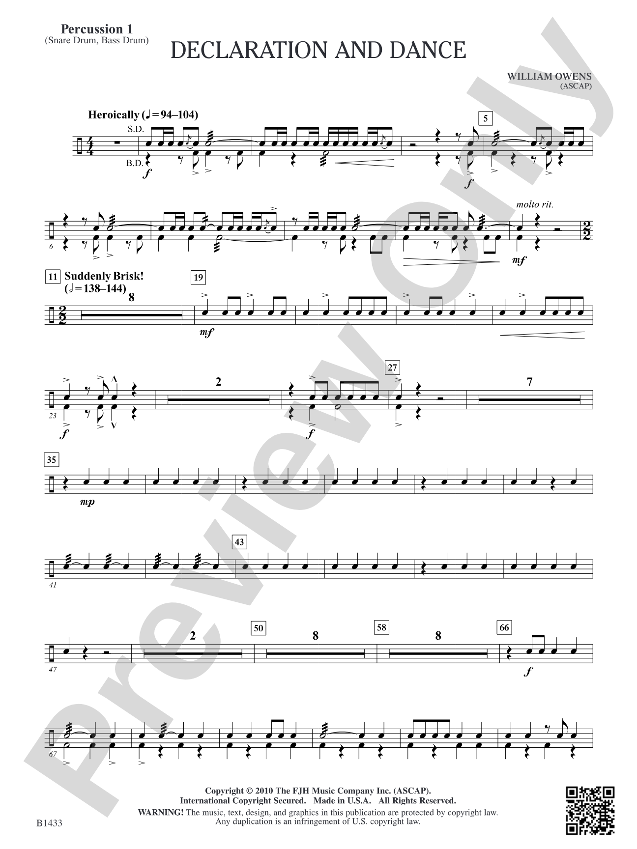 Declaration and Dance: Percussion 1
