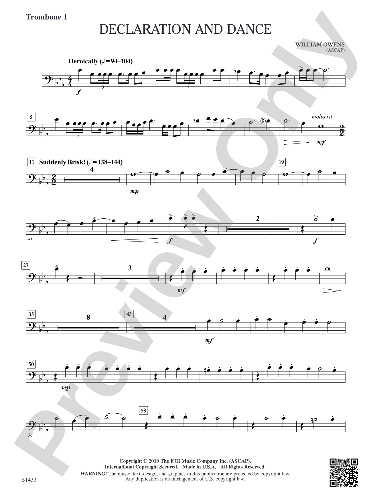 Declaration and Dance: Trombone 1