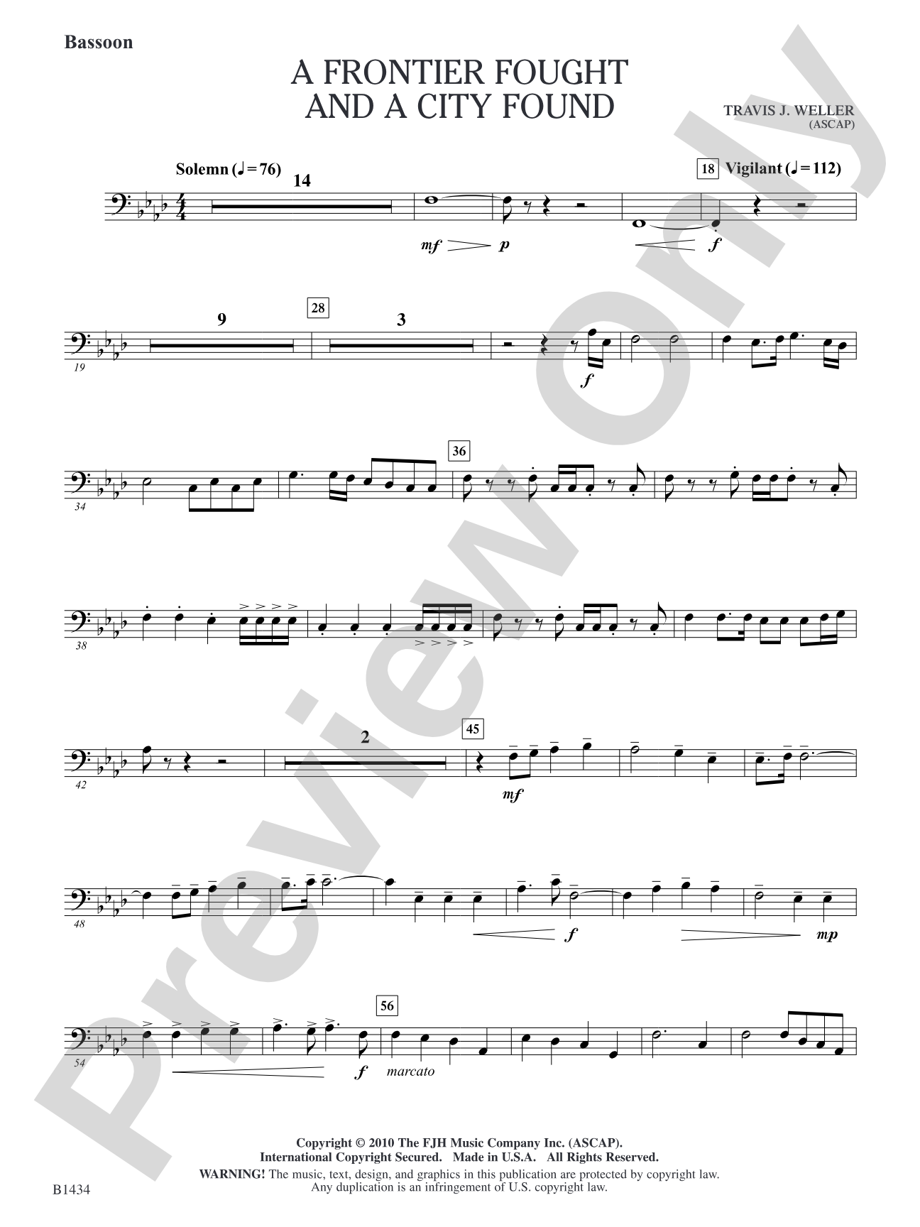 A Frontier Fought and a City Found: Bassoon
