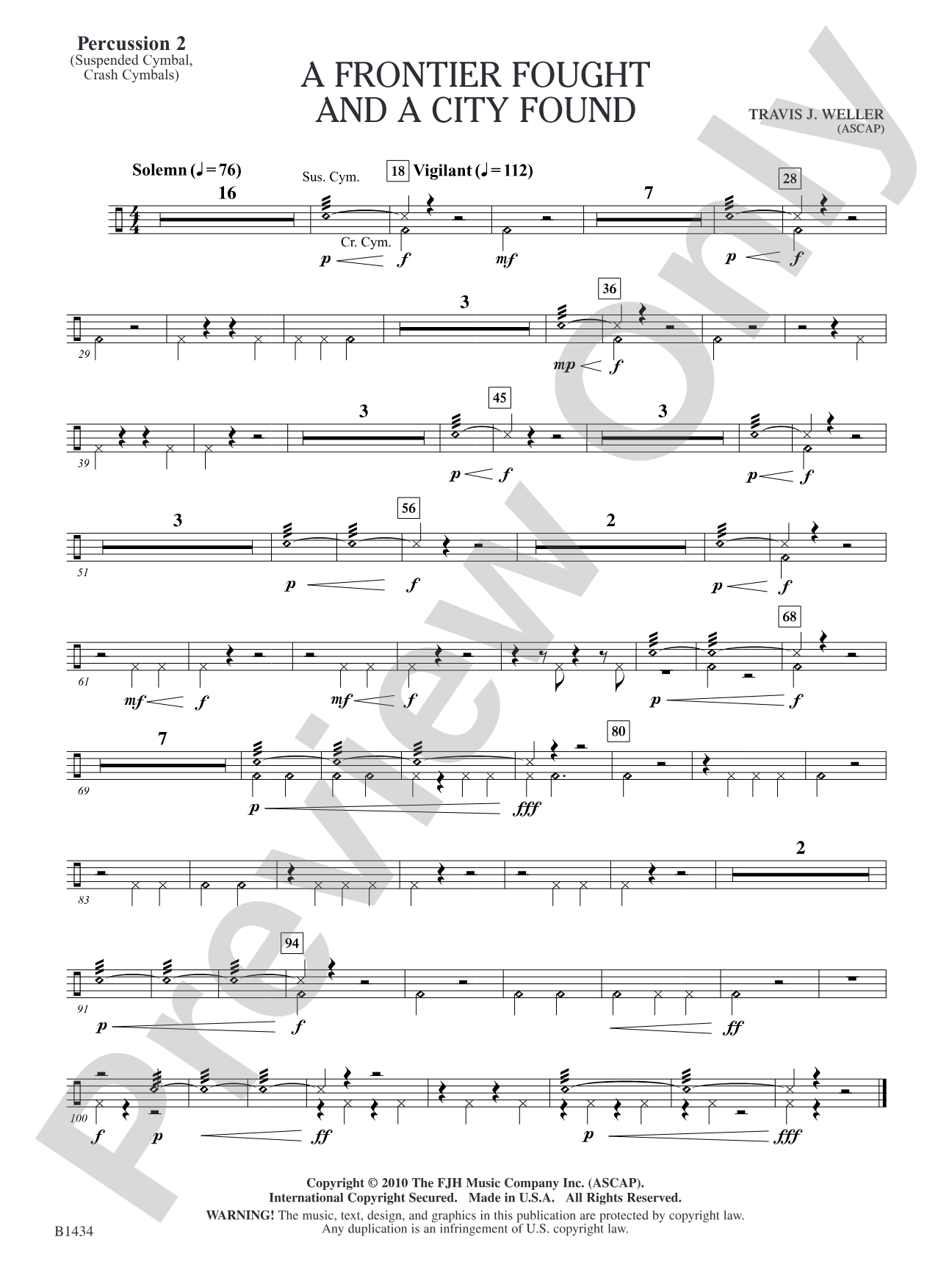 A Frontier Fought and a City Found: Percussion 2