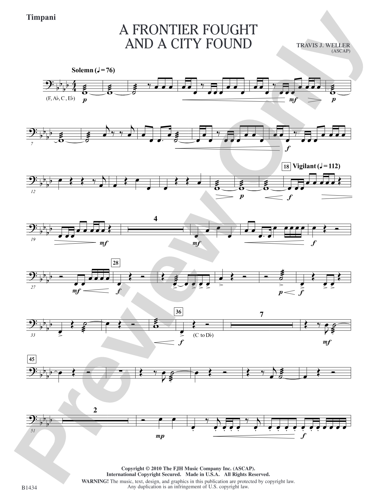 A Frontier Fought and a City Found: Timpani