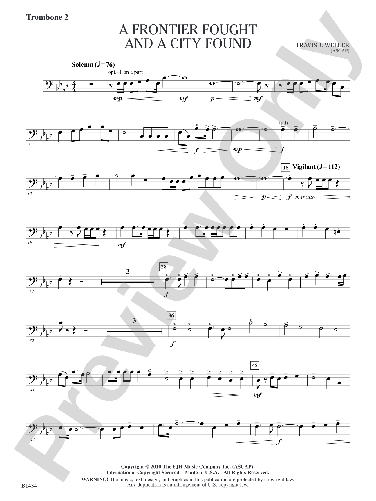 A Frontier Fought and a City Found: Trombone 2