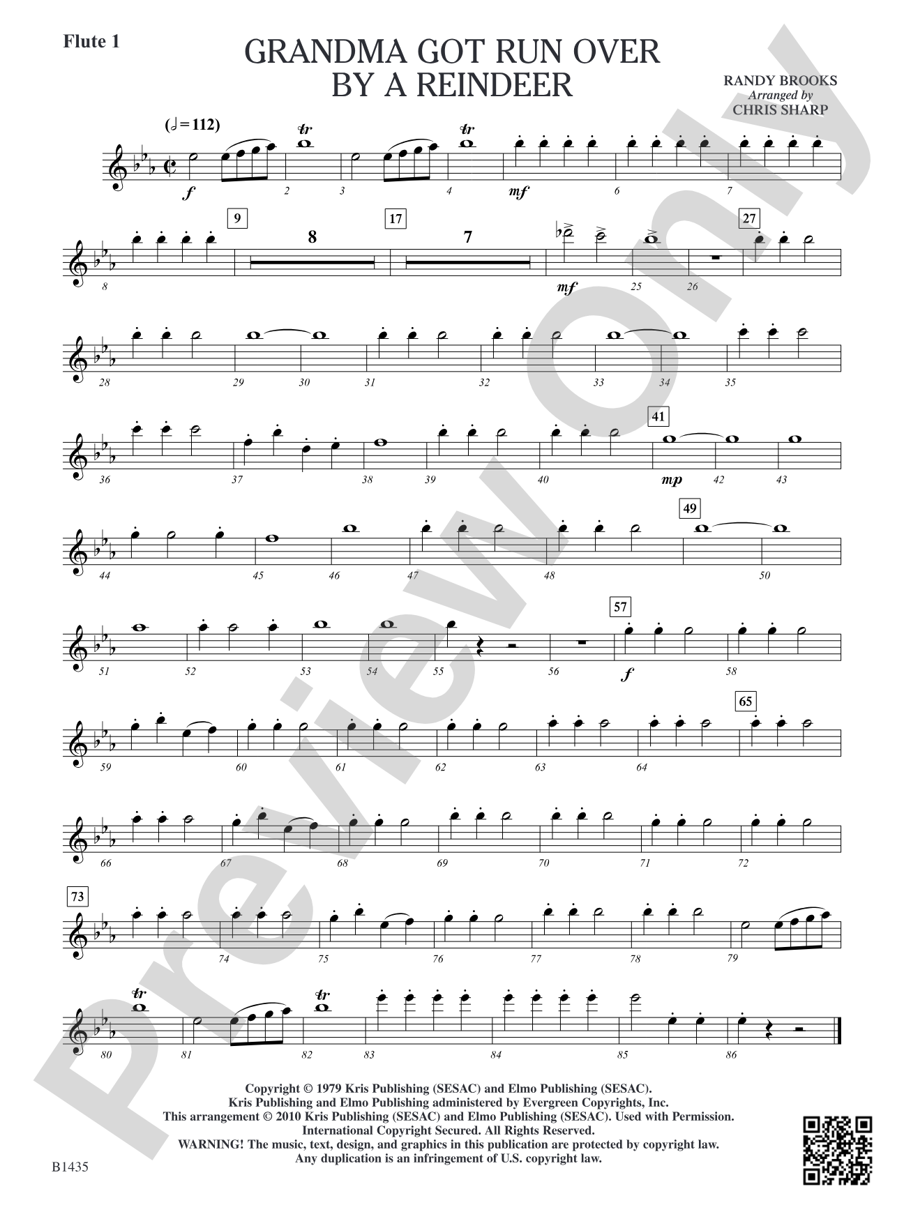 Grandma Got Run Over by a Reindeer: Flute 1