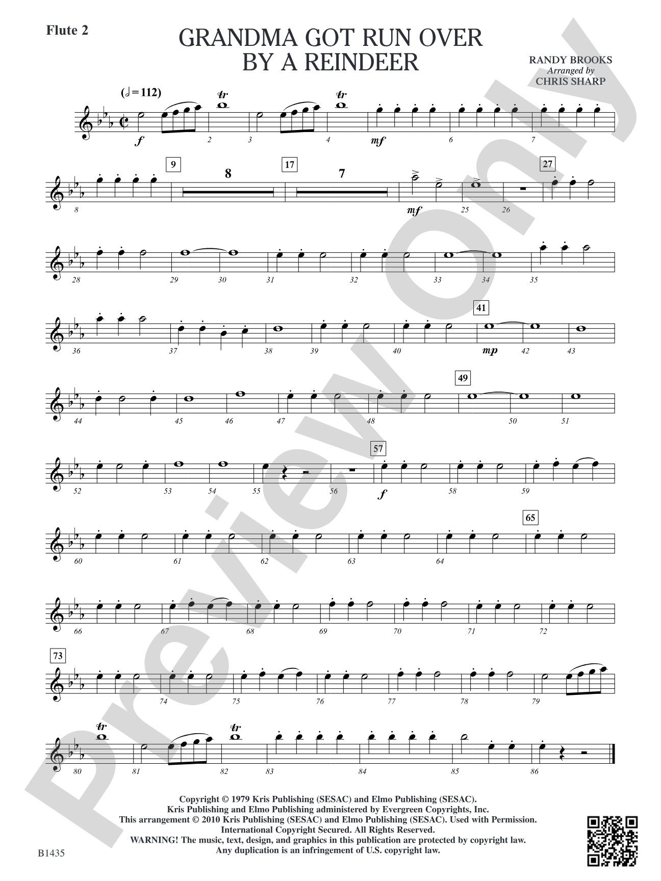 Grandma Got Run Over by a Reindeer: Flute 2