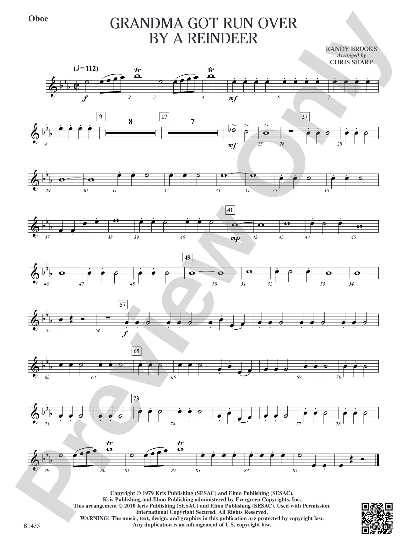 Grandma Got Run Over by a Reindeer: Oboe