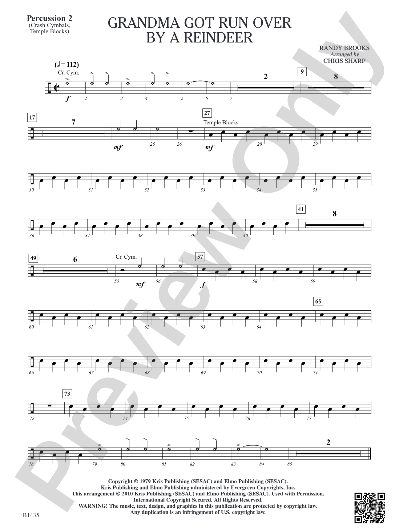 Grandma Got Run Over by a Reindeer: Percussion 2