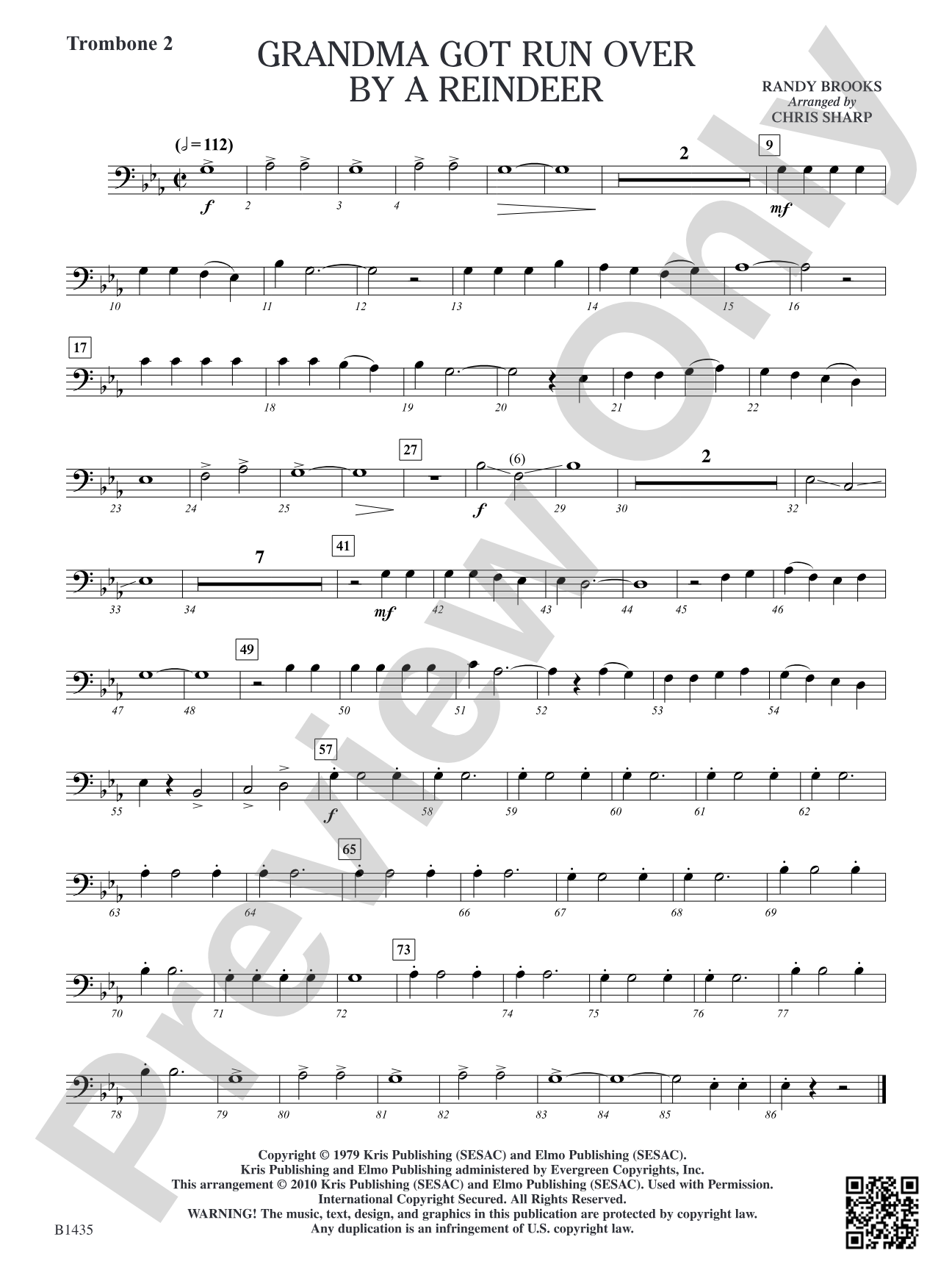 Grandma Got Run Over by a Reindeer: Trombone 2