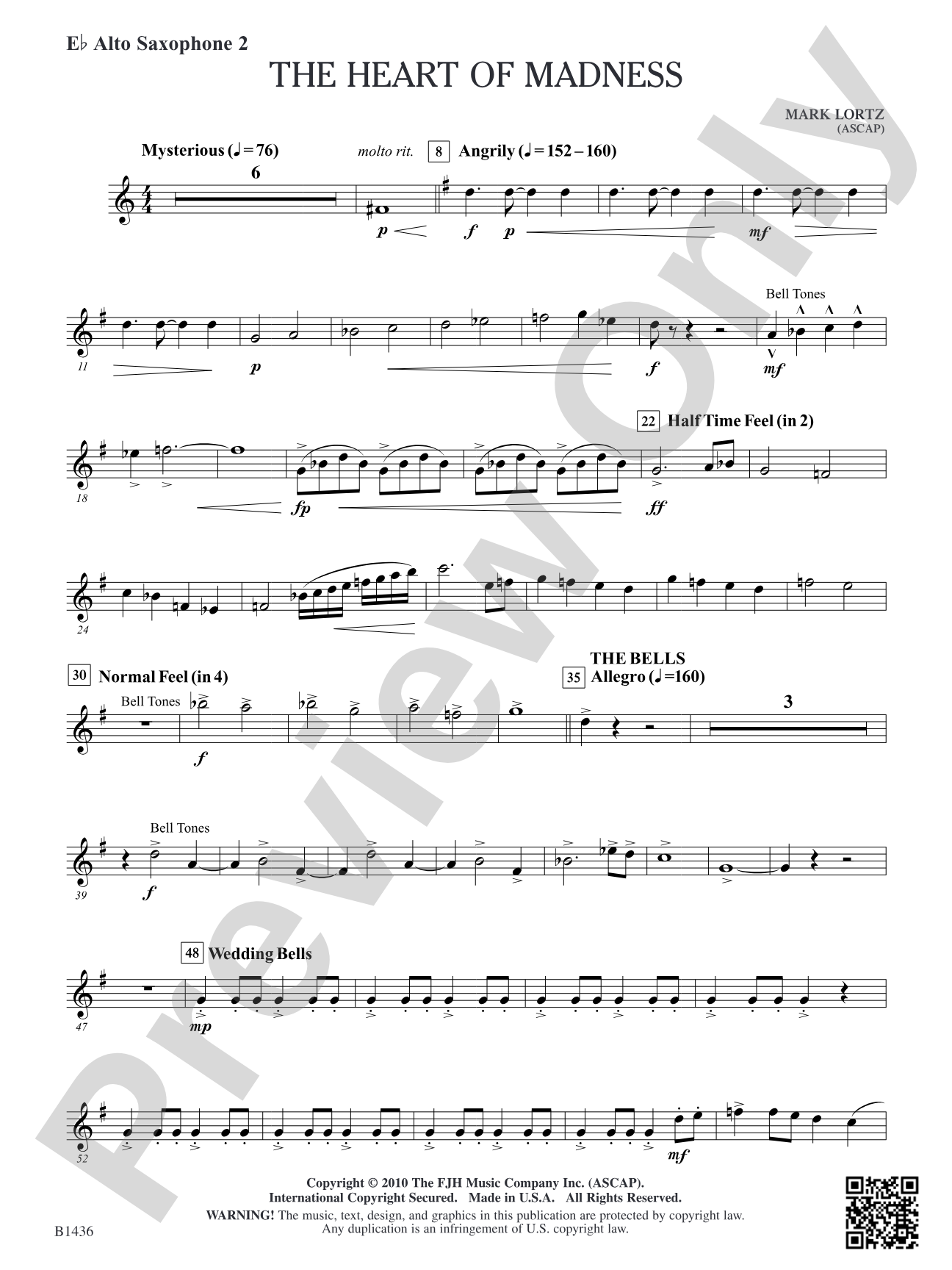 The Heart of Madness: E-flat Alto Saxophone 2