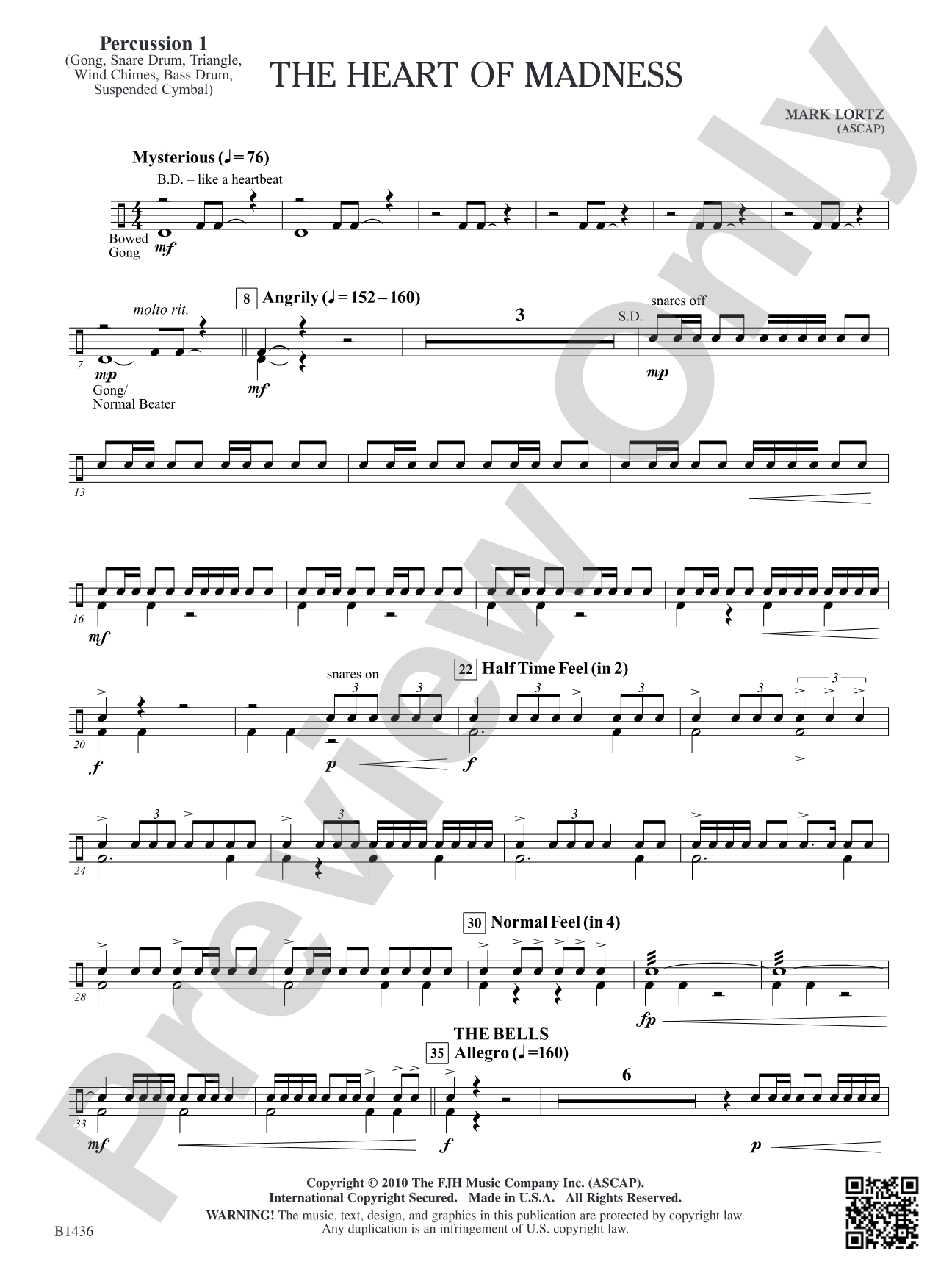 The Heart of Madness: Percussion 1