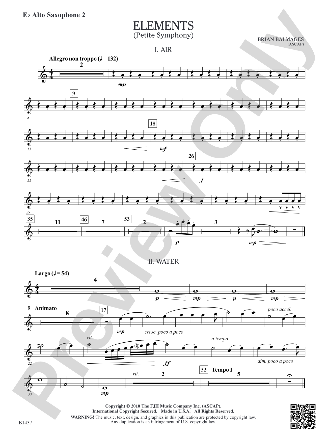 Elements (Petite Symphony): E-flat Alto Saxophone 2