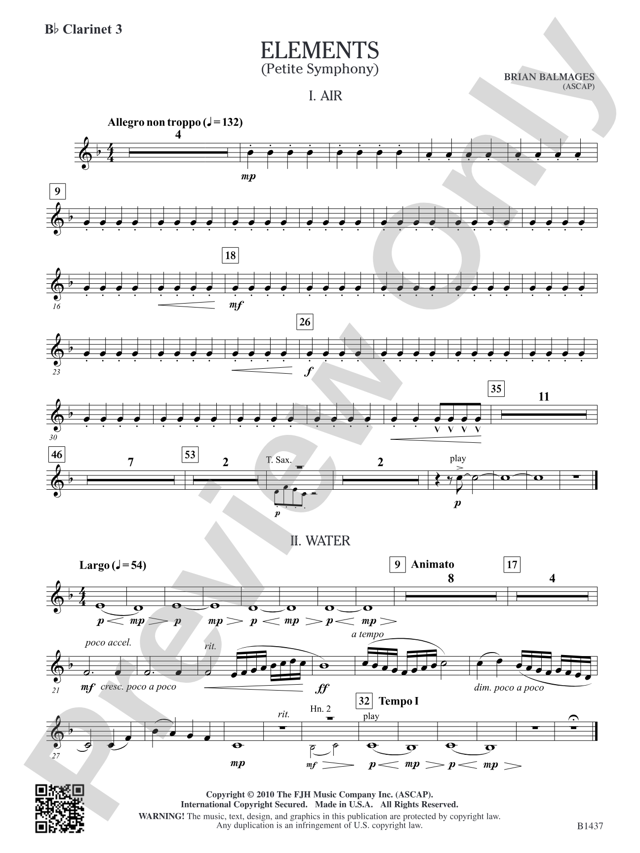 Elements (Petite Symphony): B-flat Clarinet 3