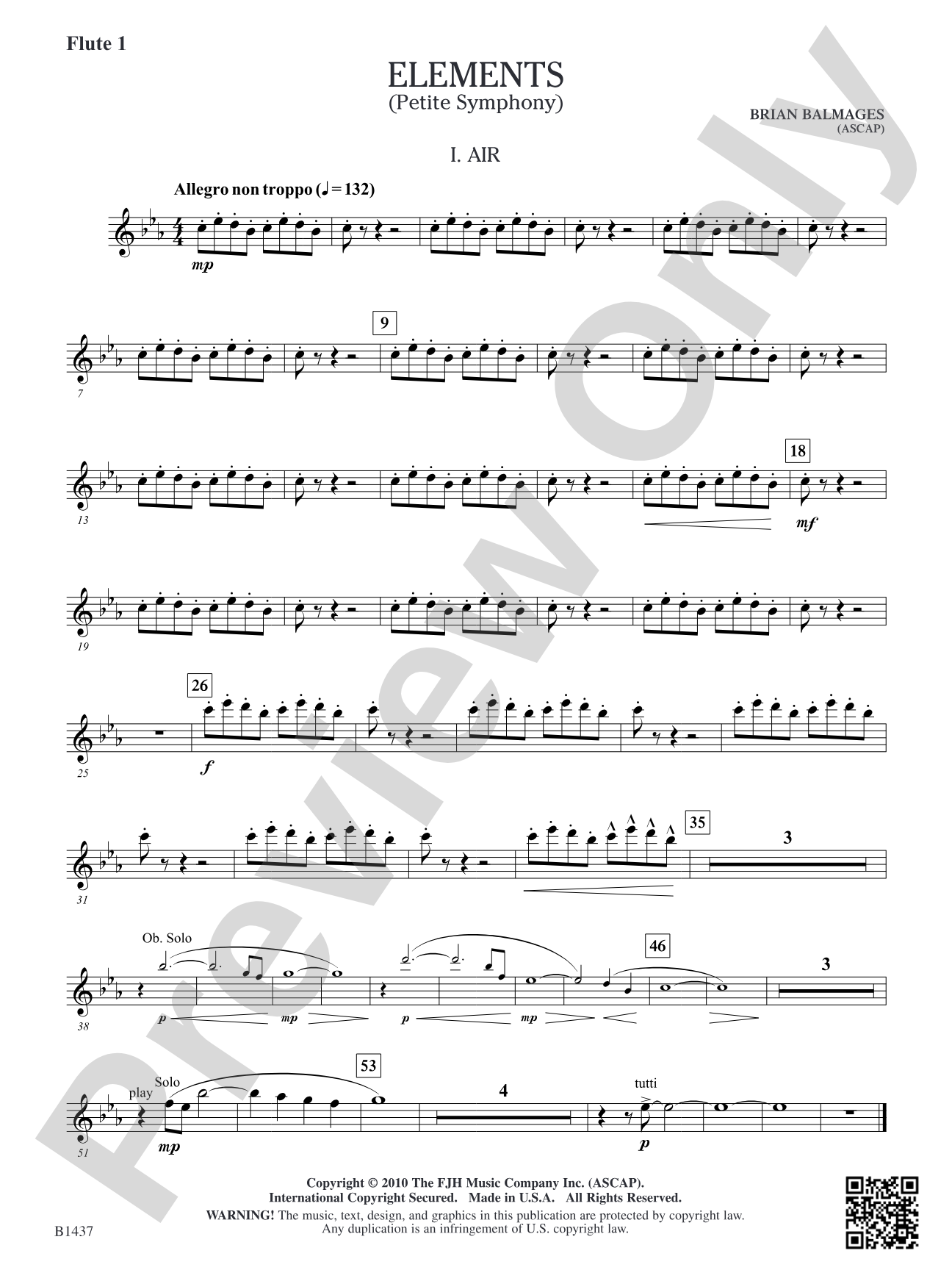 Elements (Petite Symphony): Flute 1