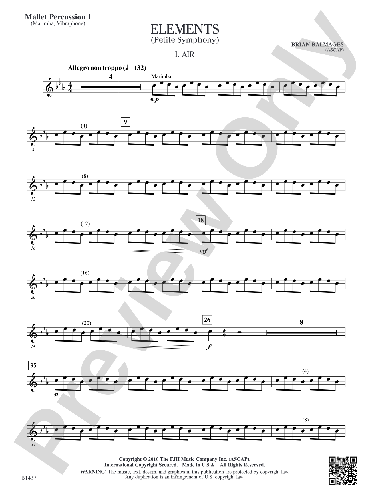Elements (Petite Symphony): Mallet Percussion 1