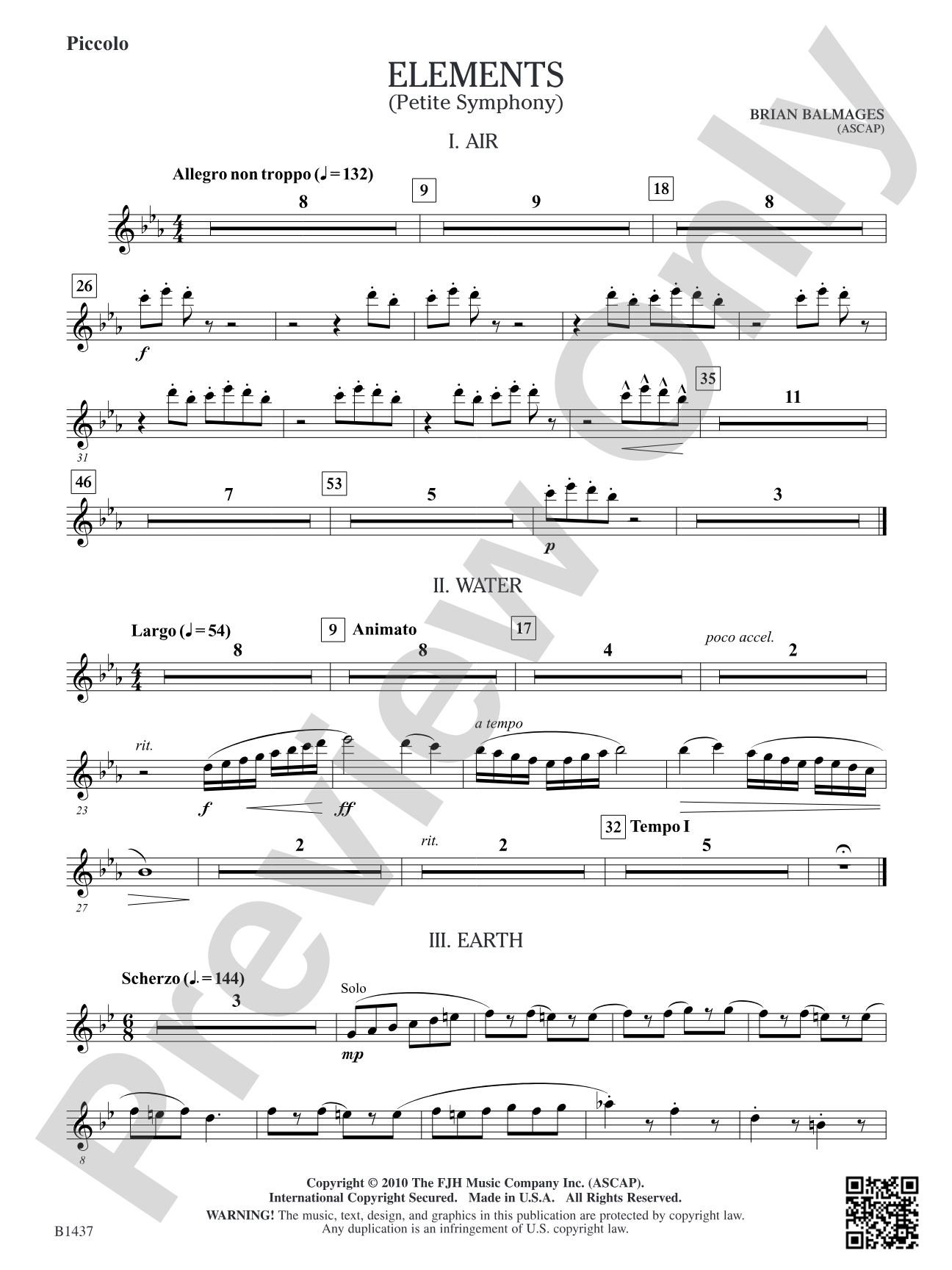 Elements (Petite Symphony): Piccolo