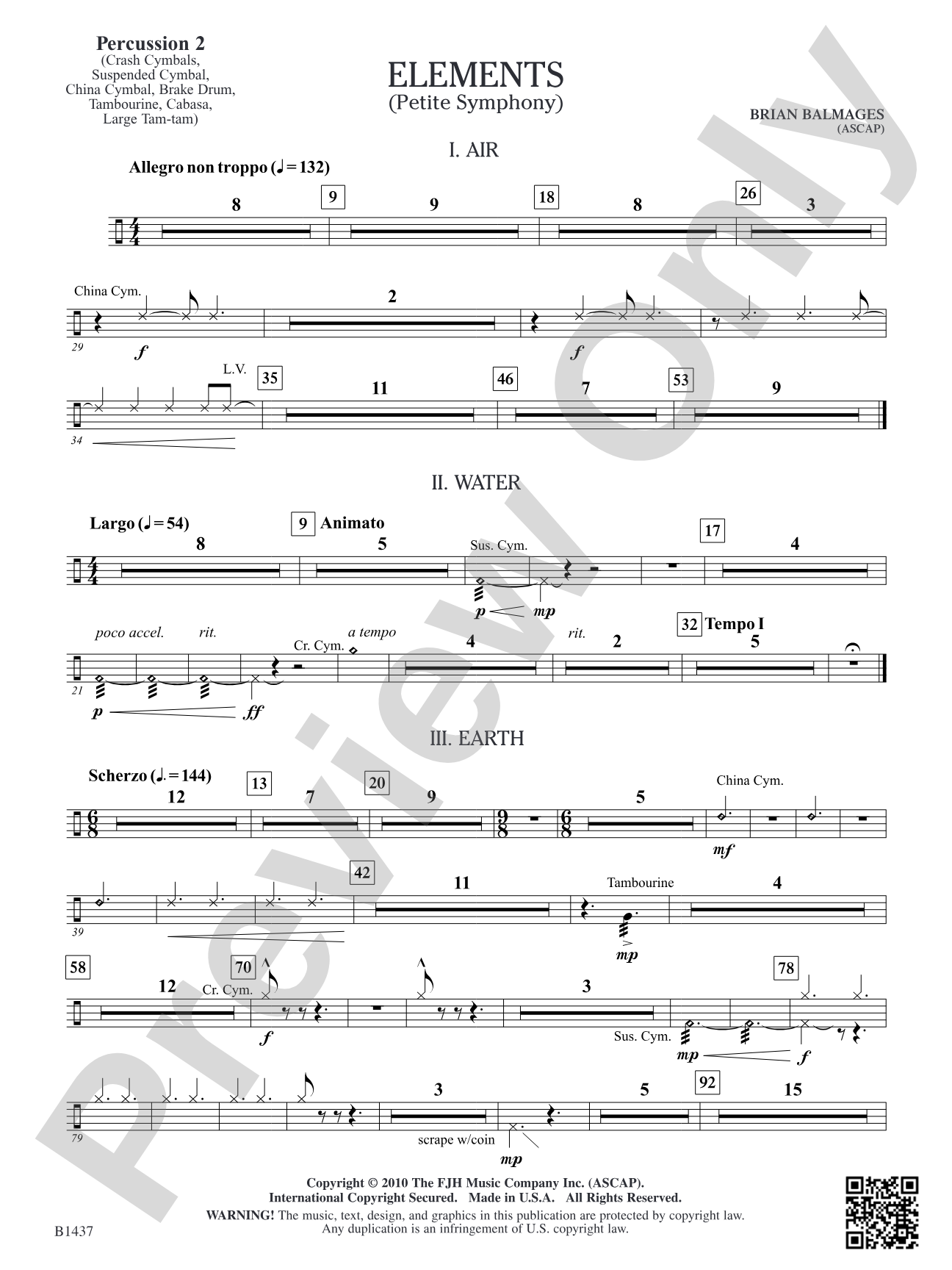 Elements (Petite Symphony): Percussion 2