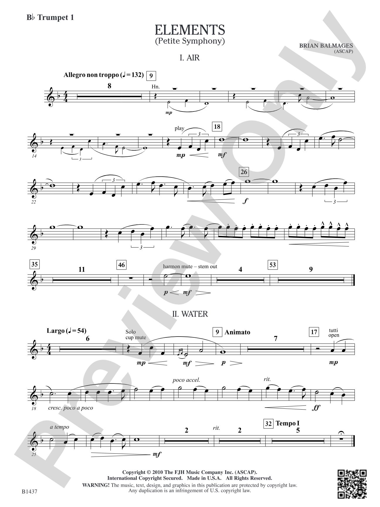 Elements (Petite Symphony): B-flat Trumpet 1