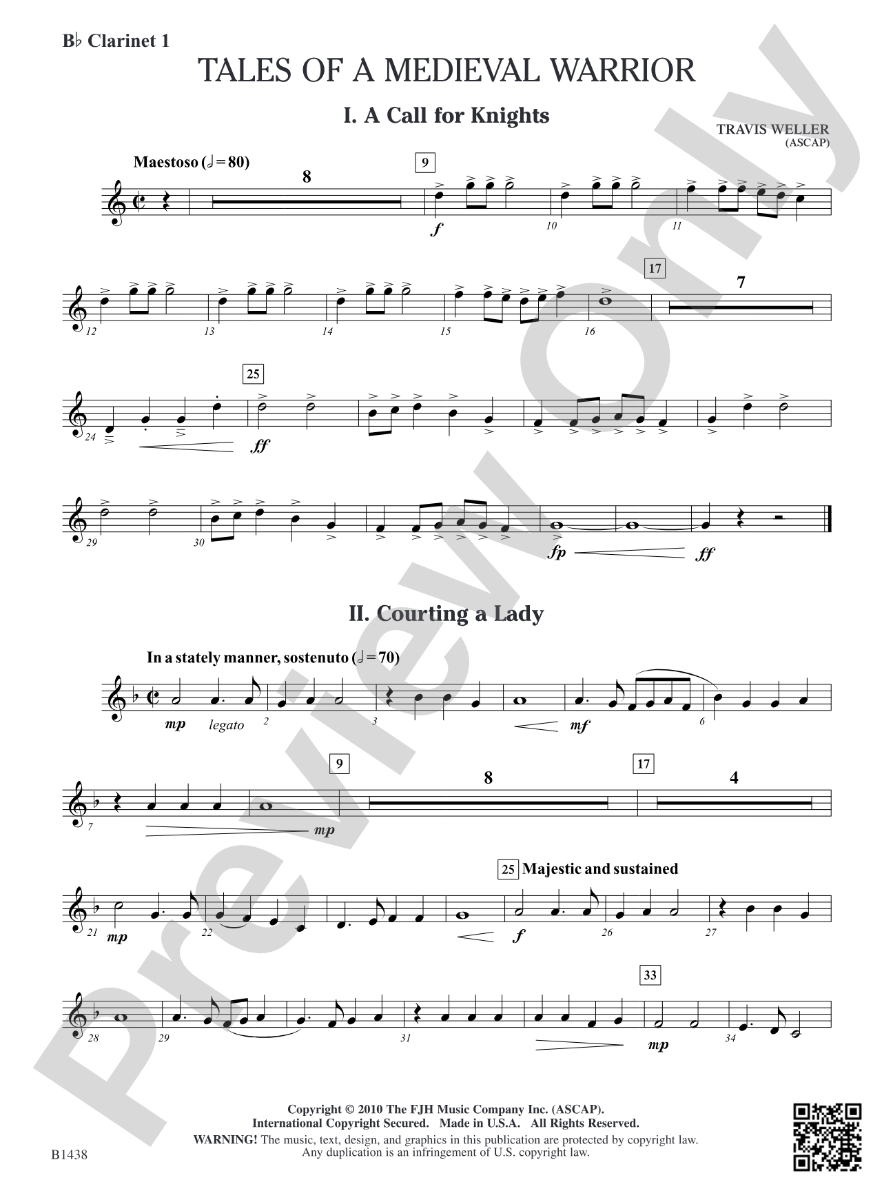 Tales of a Medieval Warrior: B-flat Clarinet 1