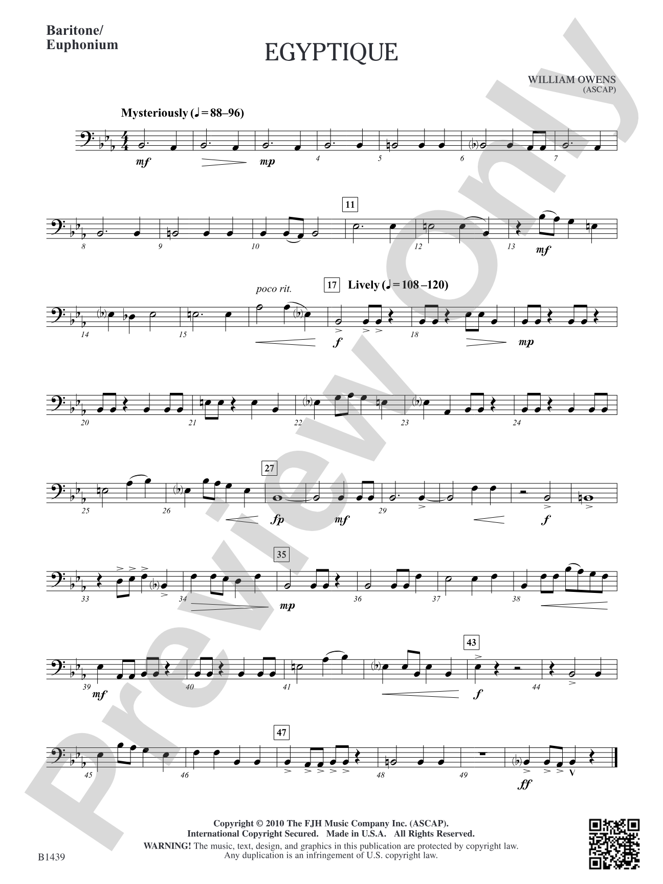 Egyptique: Baritone/Euphonium