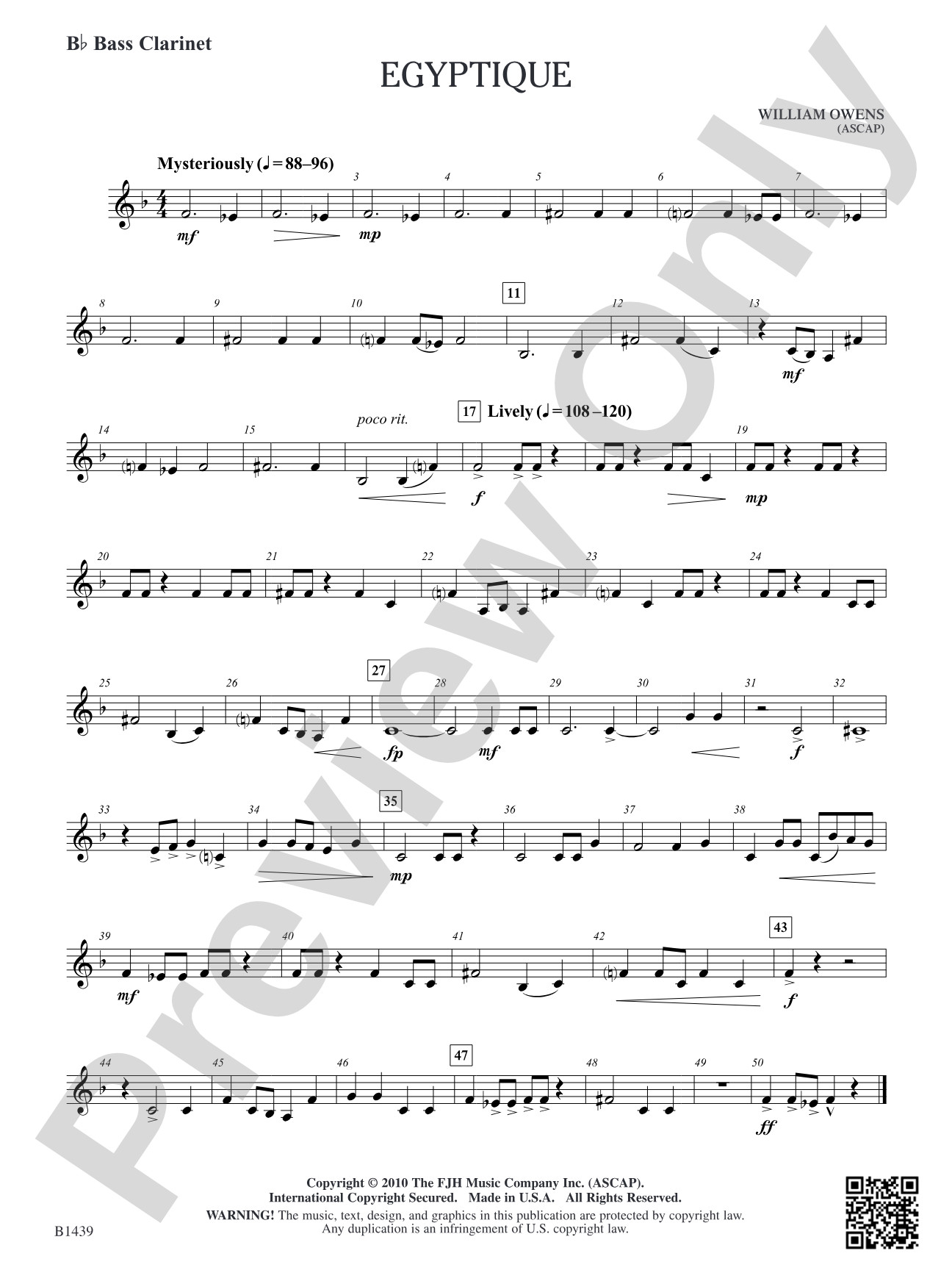 Egyptique: B-flat Bass Clarinet