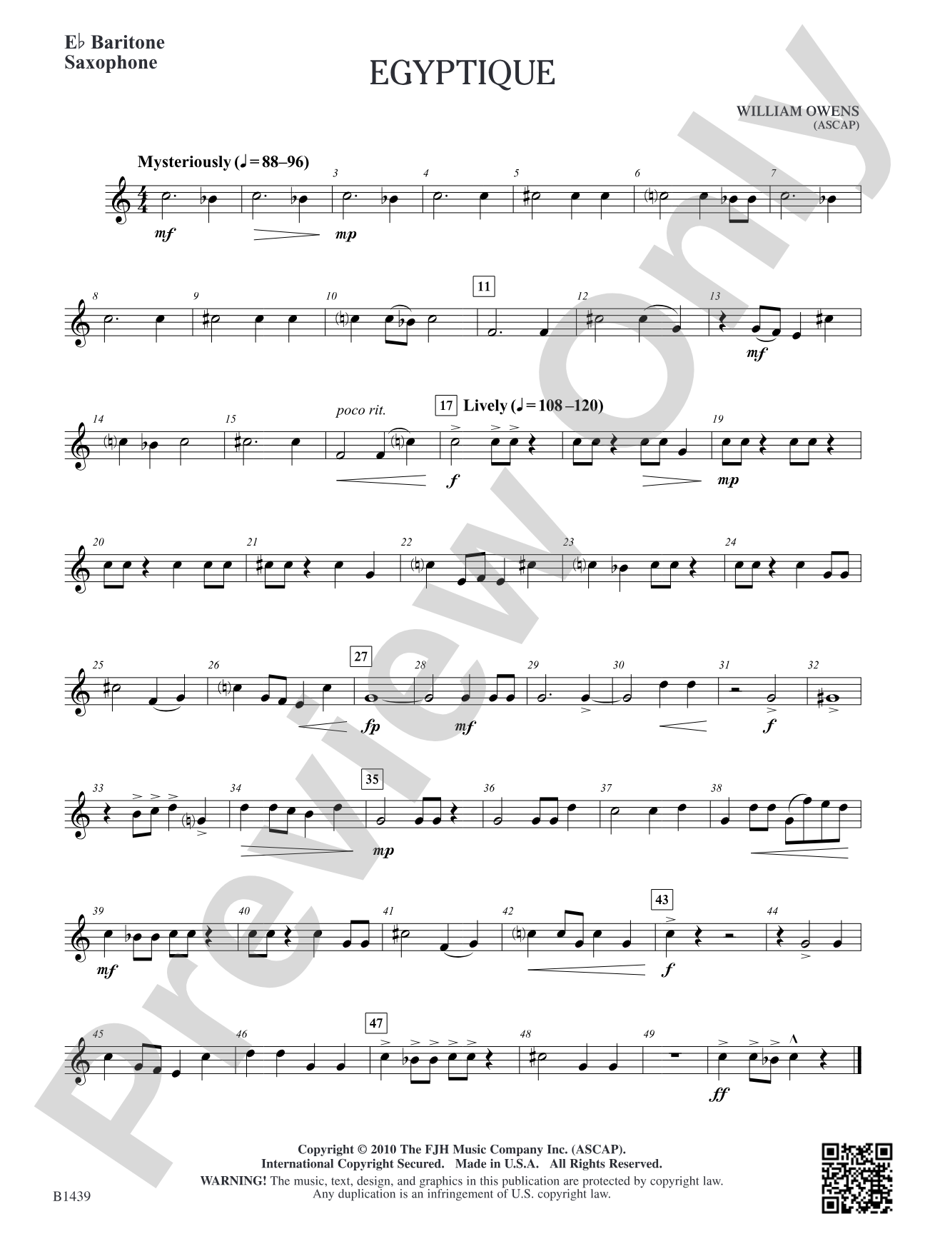 Egyptique: E-flat Baritone Saxophone