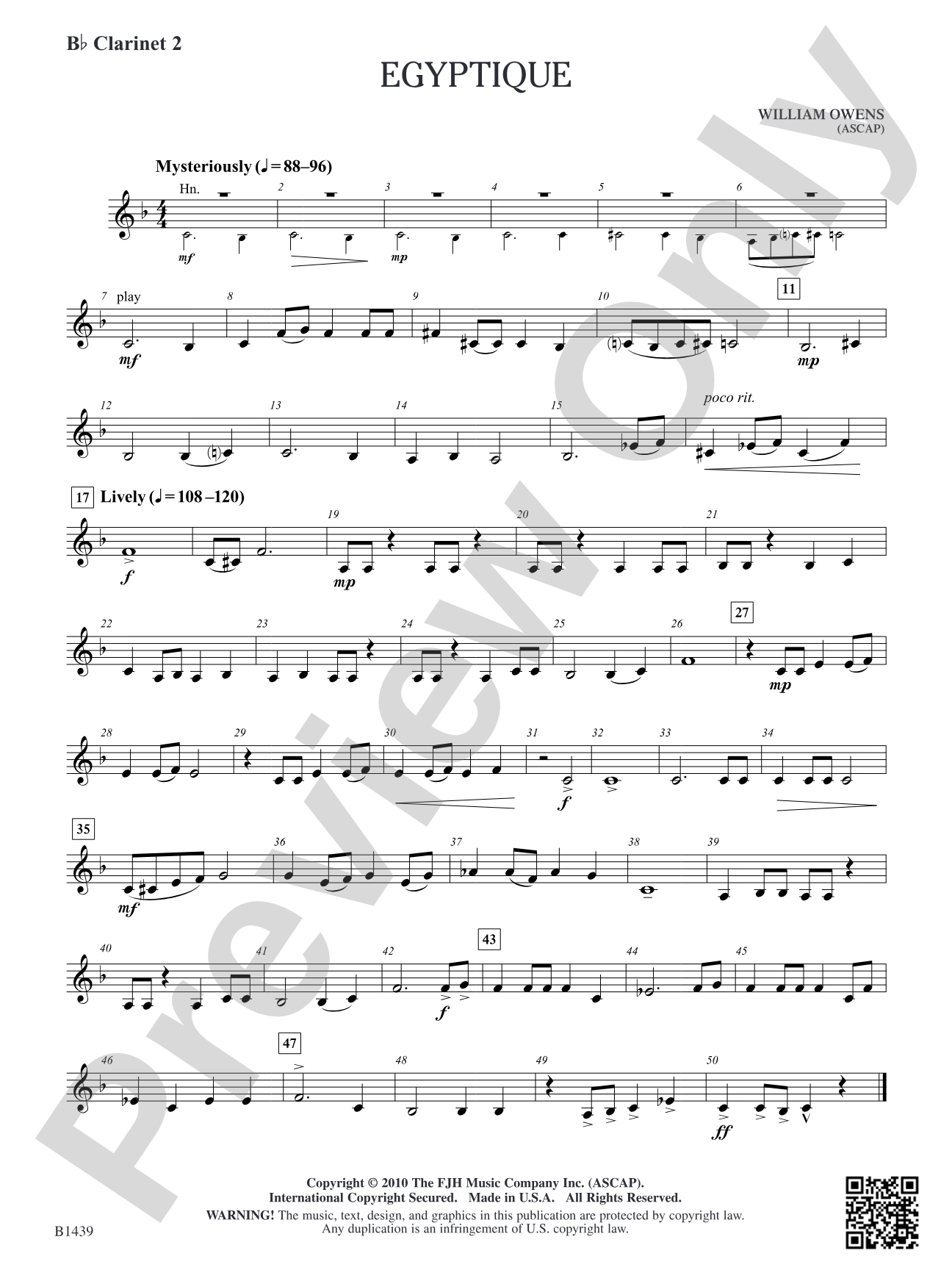 Egyptique: B-flat Clarinet 2