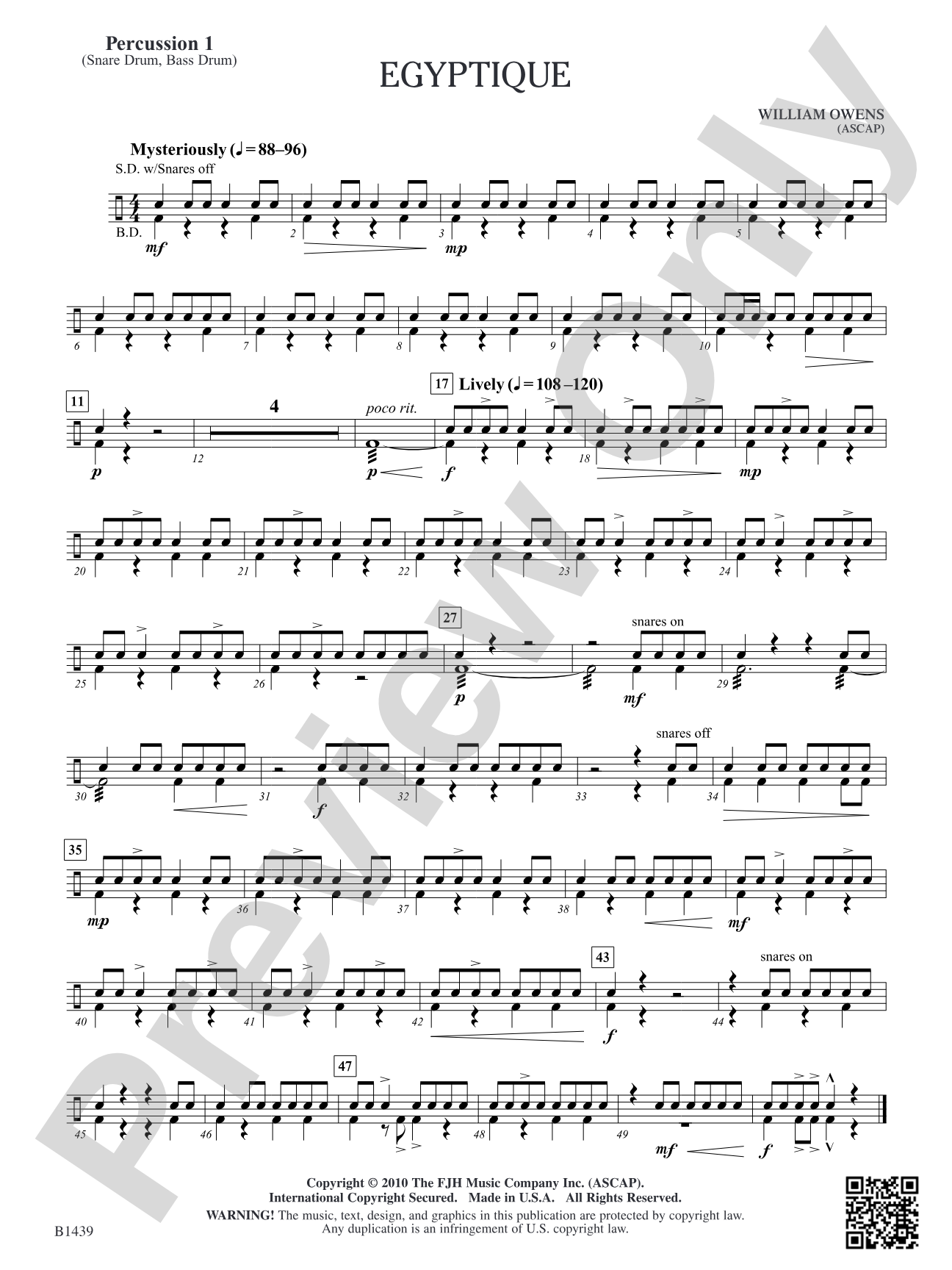 Egyptique: Percussion 1