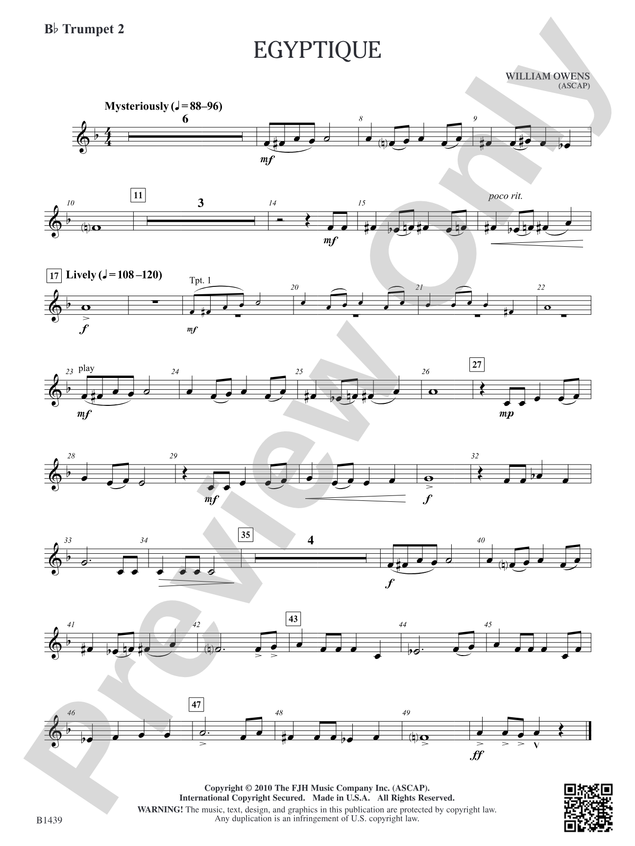 Egyptique: B-flat Trumpet 2