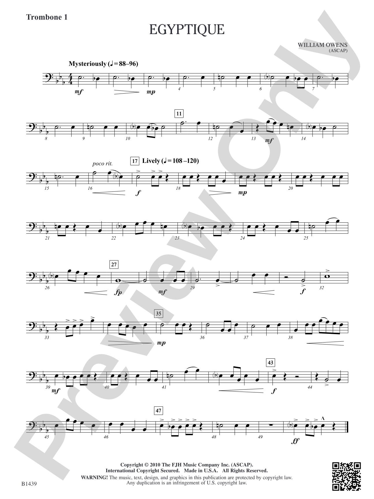 Egyptique: Trombone 1