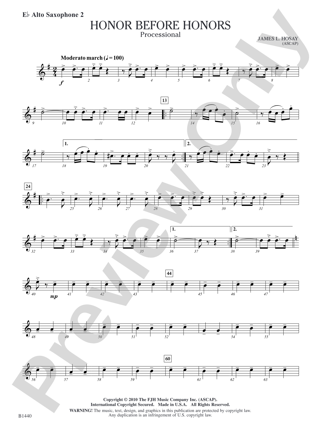 Honor Before Honors: E-flat Alto Saxophone 2