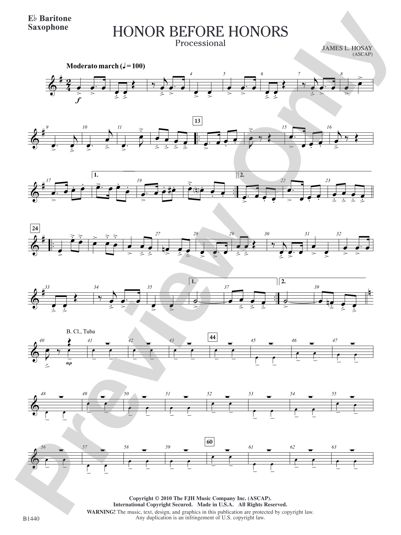Honor Before Honors: E-flat Baritone Saxophone