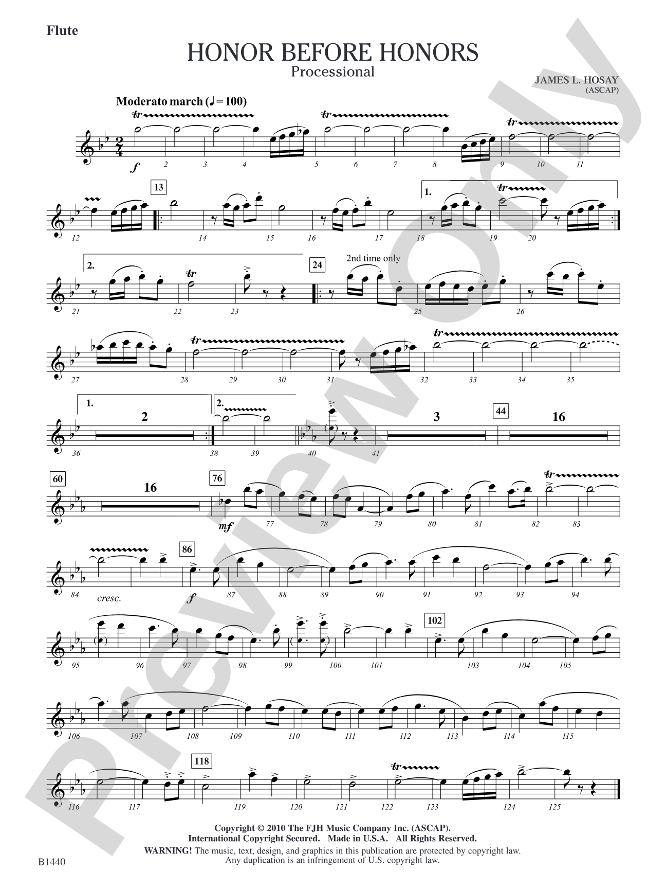 Honor Before Honors: Flute