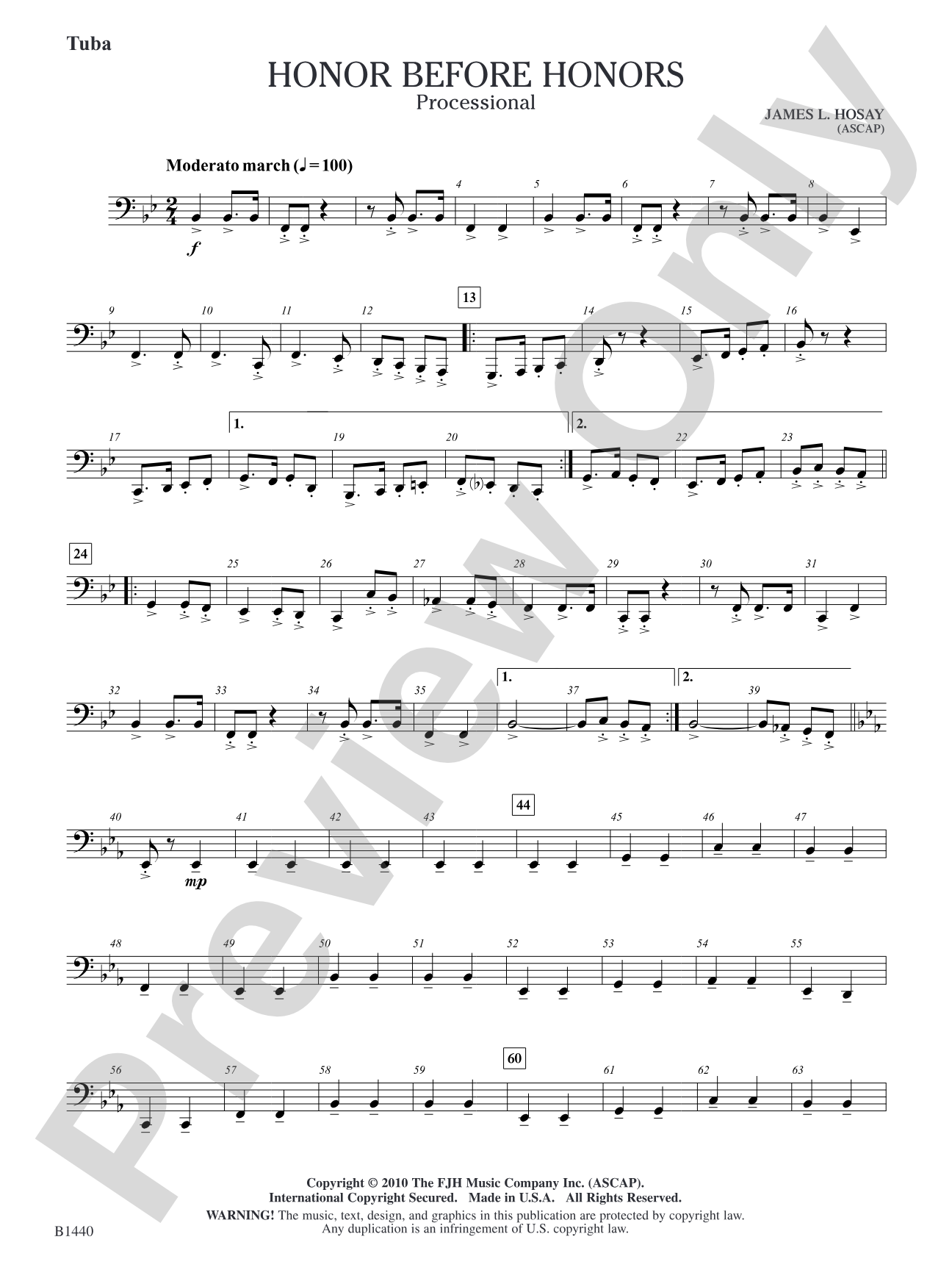 Honor Before Honors: Tuba