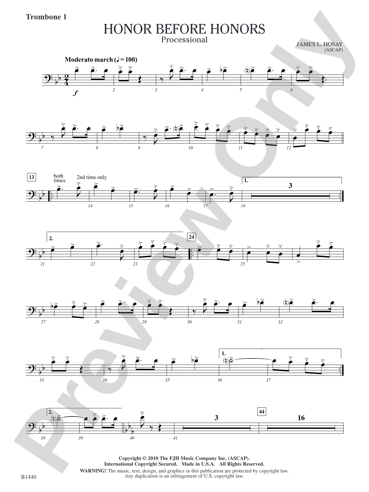 Honor Before Honors: Trombone 1