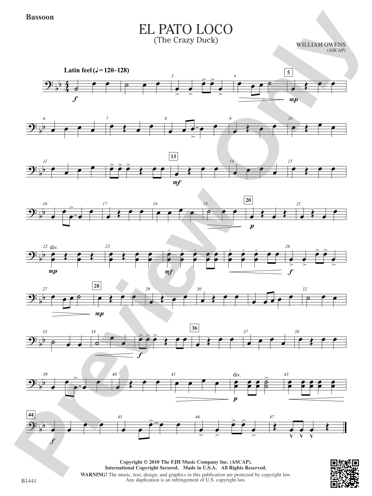 El Pato Loco (The Crazy Duck): Bassoon